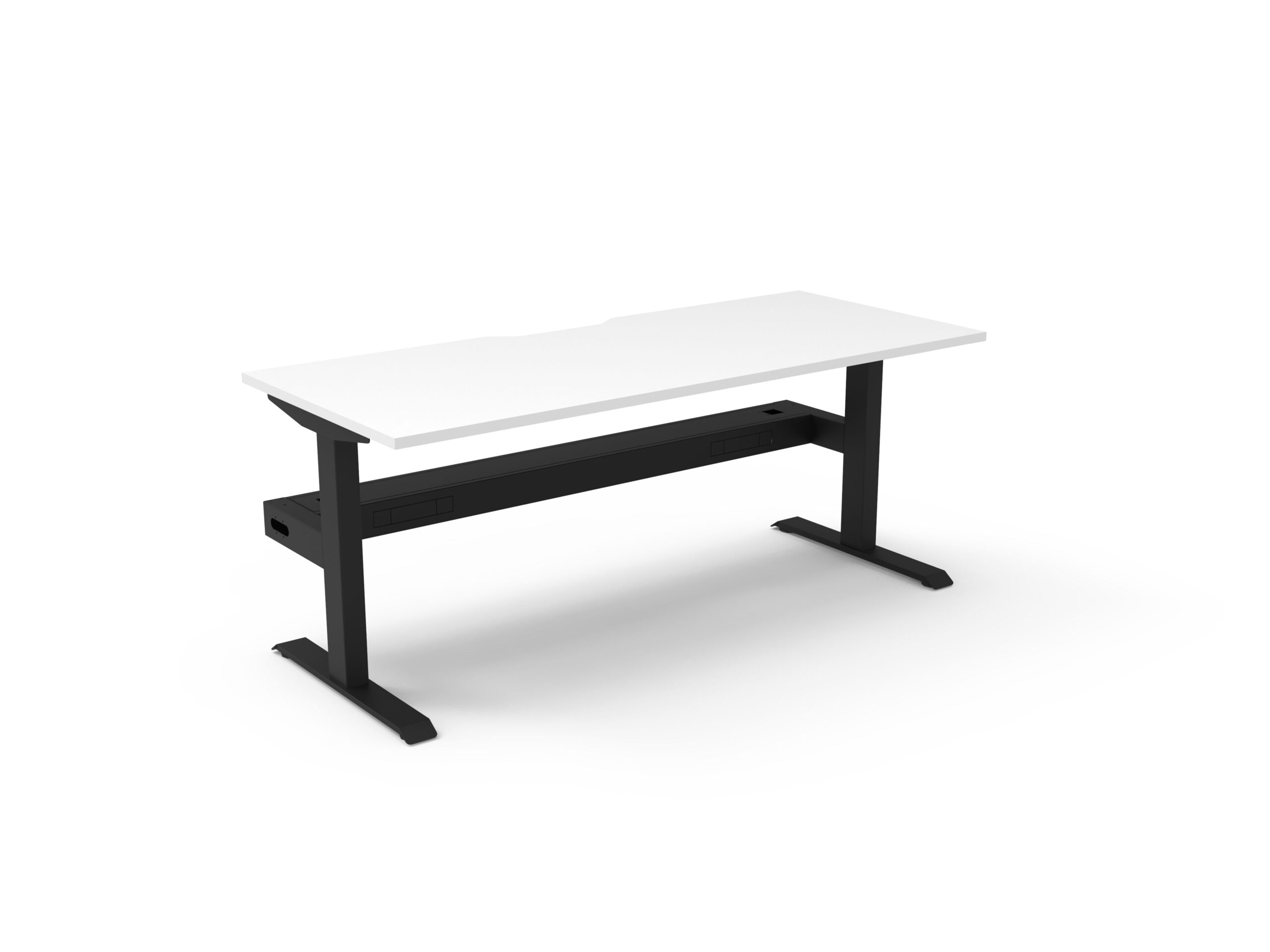 Rapidline Boost Static Single Sided Workstation – Natural White Top, Black Satin Frame | 1500 x 750mm