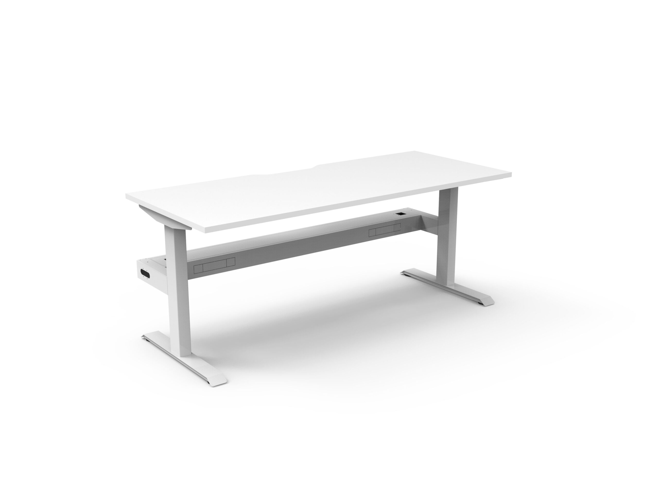 Rapidline Boost Static Single Sided Workstation – Natural White Top, White Satin Frame | 1500 x 750mm