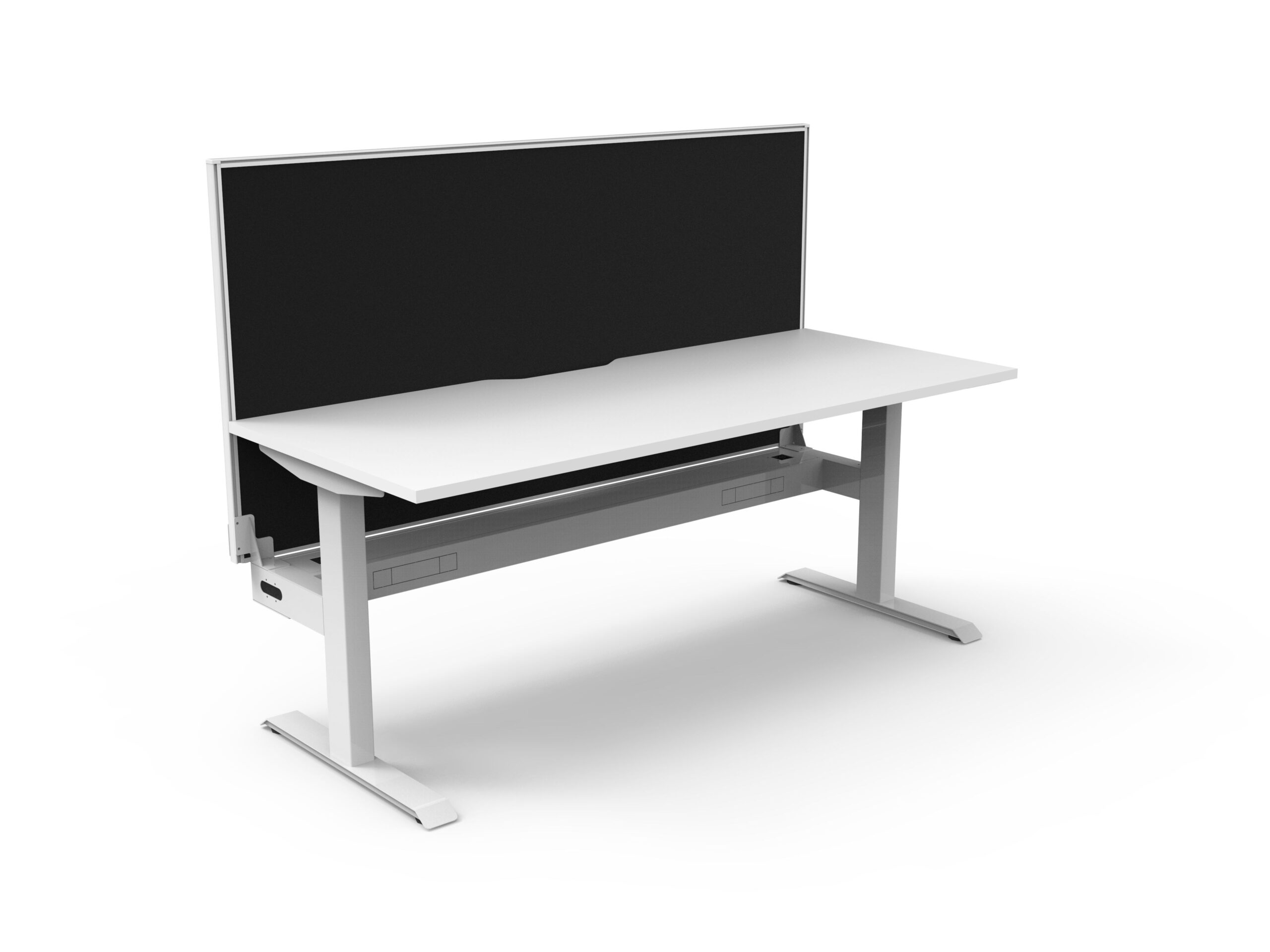 Rapidline Boost Static Desk 1200×750mm | White Top, White Frame, Black Screen
