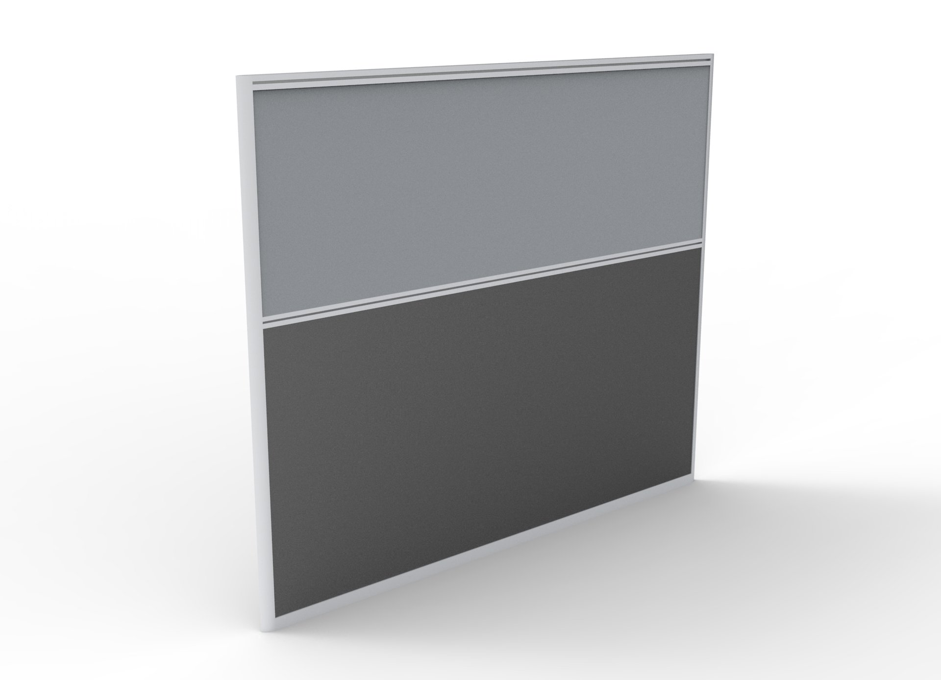 Rapidline 30mm Rapid Span Desk Screen – 1500W x 1250H x 30T – Grey Upholstery