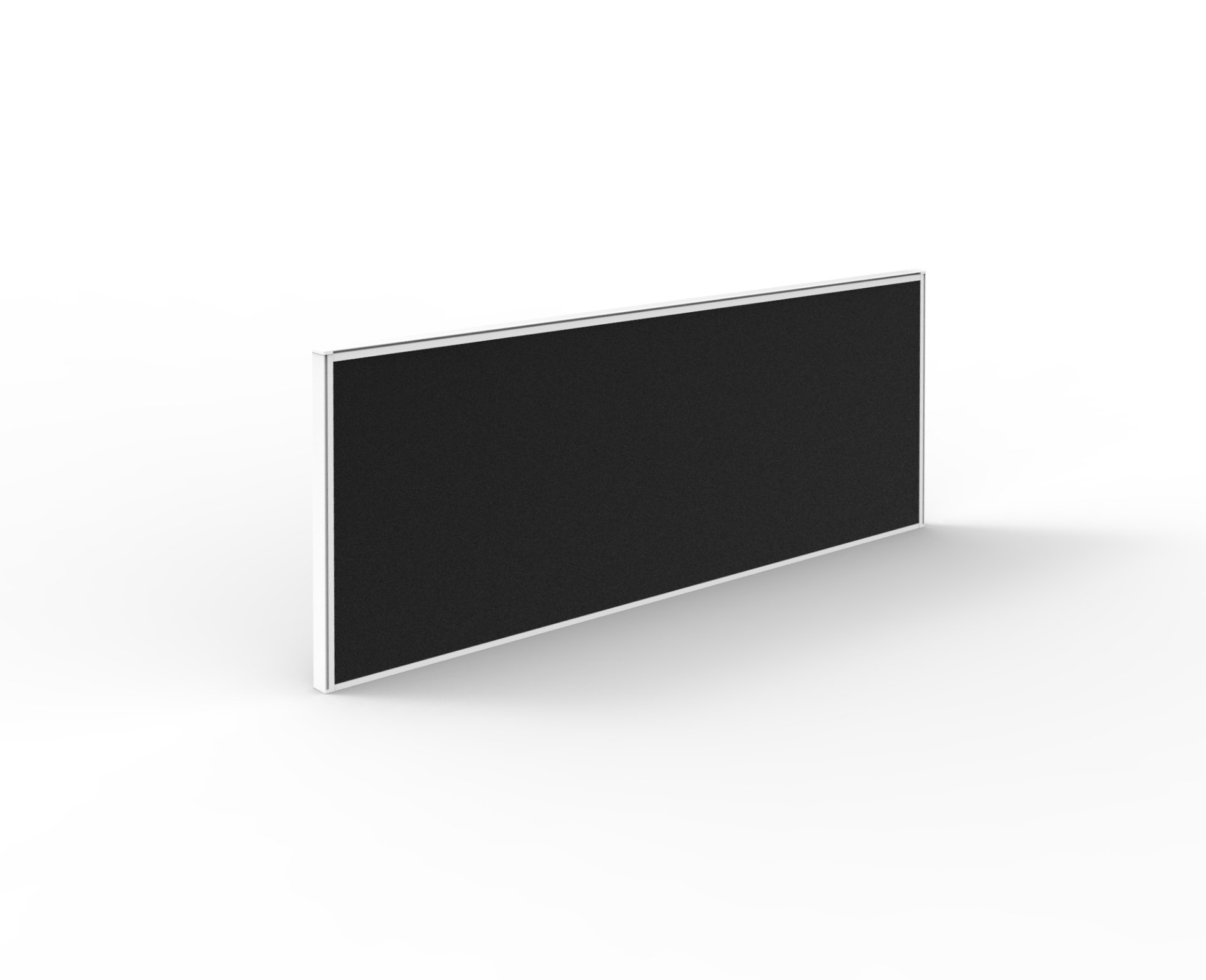Shush30 Slimline Desk Screen 1200×495mm – Black Fabric, White Frame (SHS1204 BL/WS)