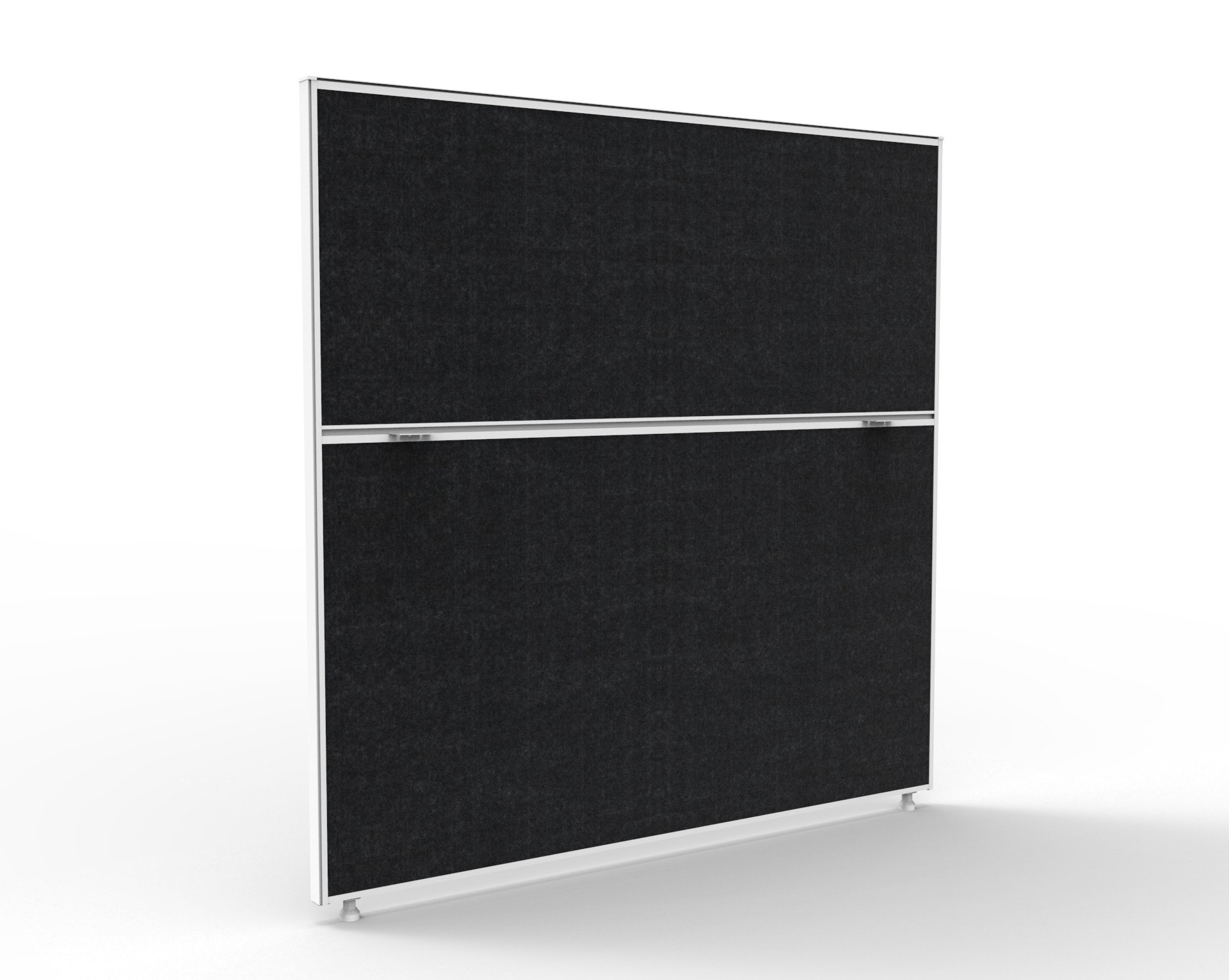 Shush30 Slimline Desk Screen 1200×1200mm – Black Fabric, White Frame (SHS1212 BL/WS)