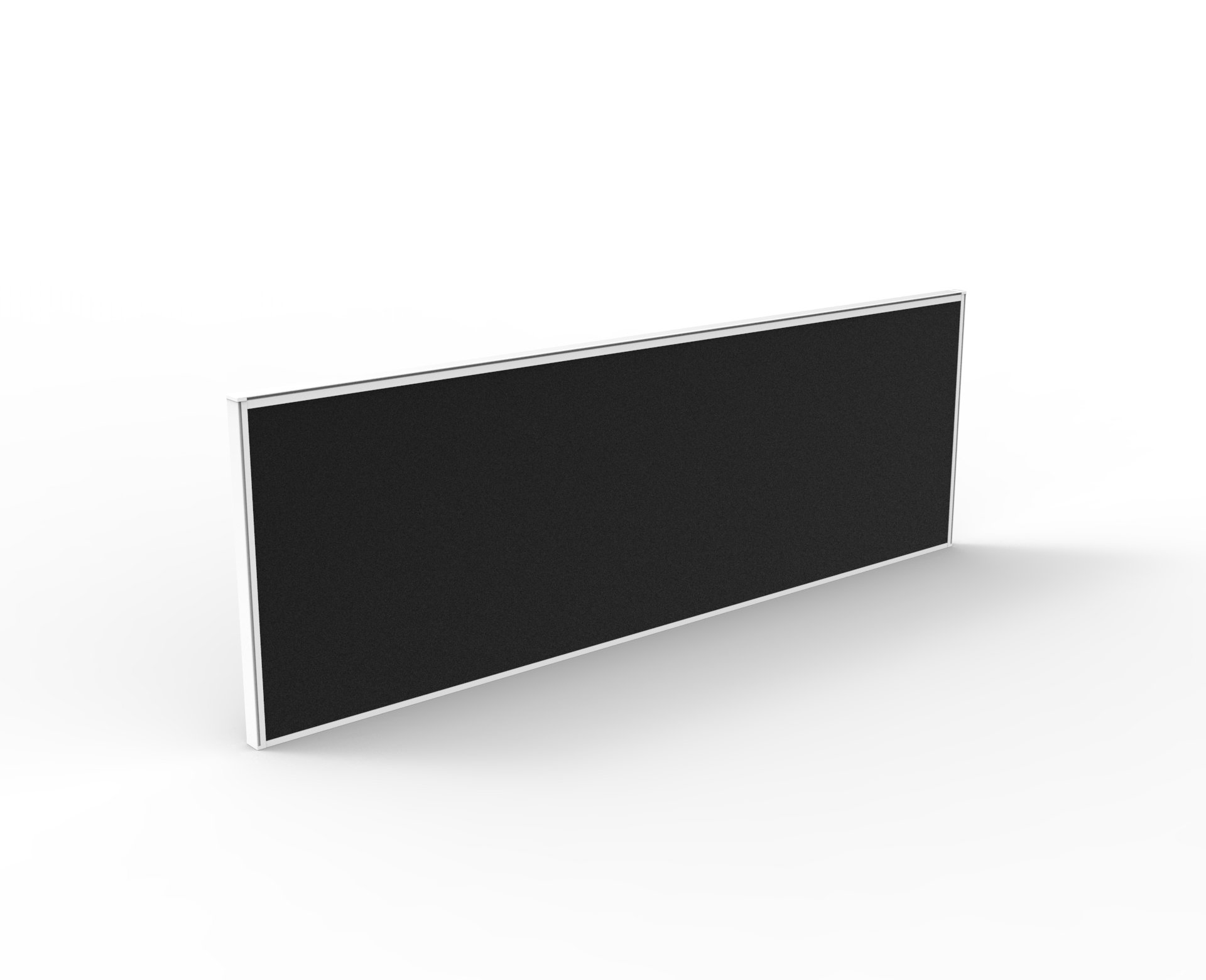 Rapidline Shush30 Desk Screen 1500W x 495H x 30T | Black Fabric, White Powder Coat Frame