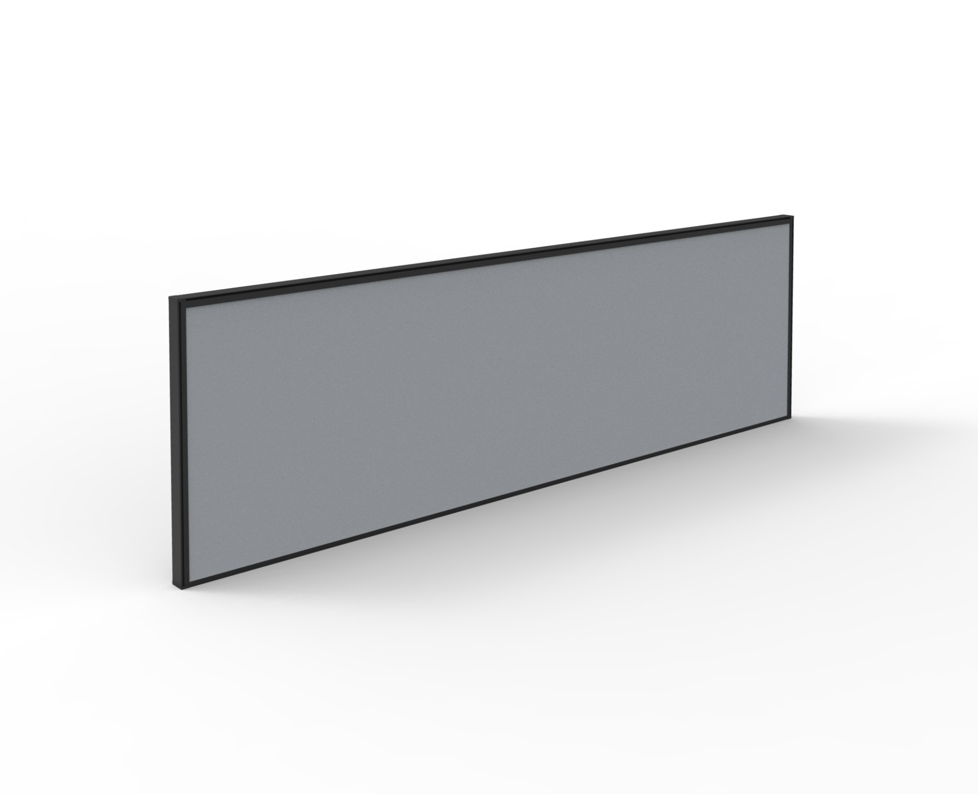 Rapidline Shush30 Desk Screen 1500W x 495H x 30T | Grey Fabric, Black Powder Coat Frame