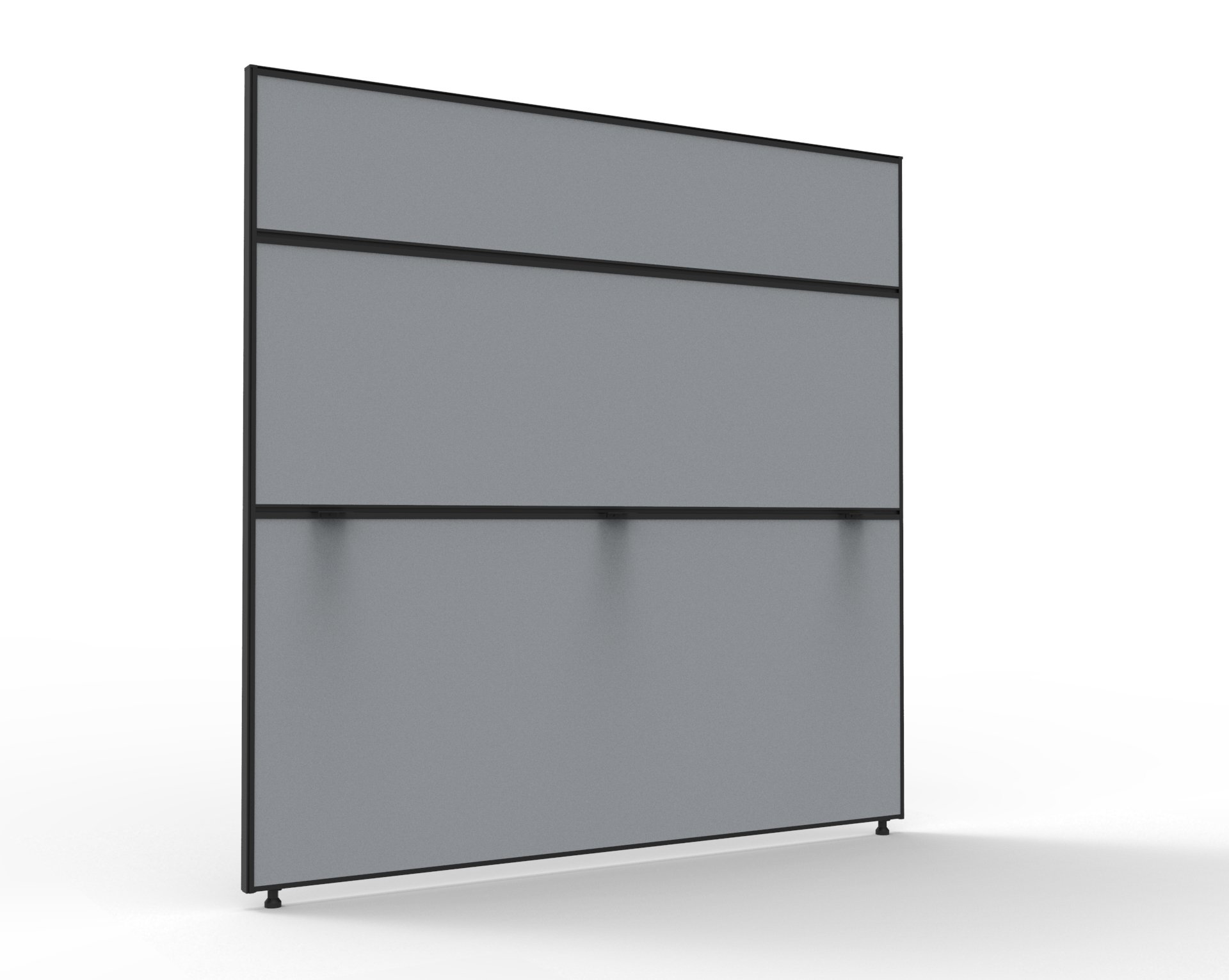 Rapidline SHUSH30 Desk Screen | 1500W x 1500H x 30mm | Grey Fabric, Black Powder-Coat Frame