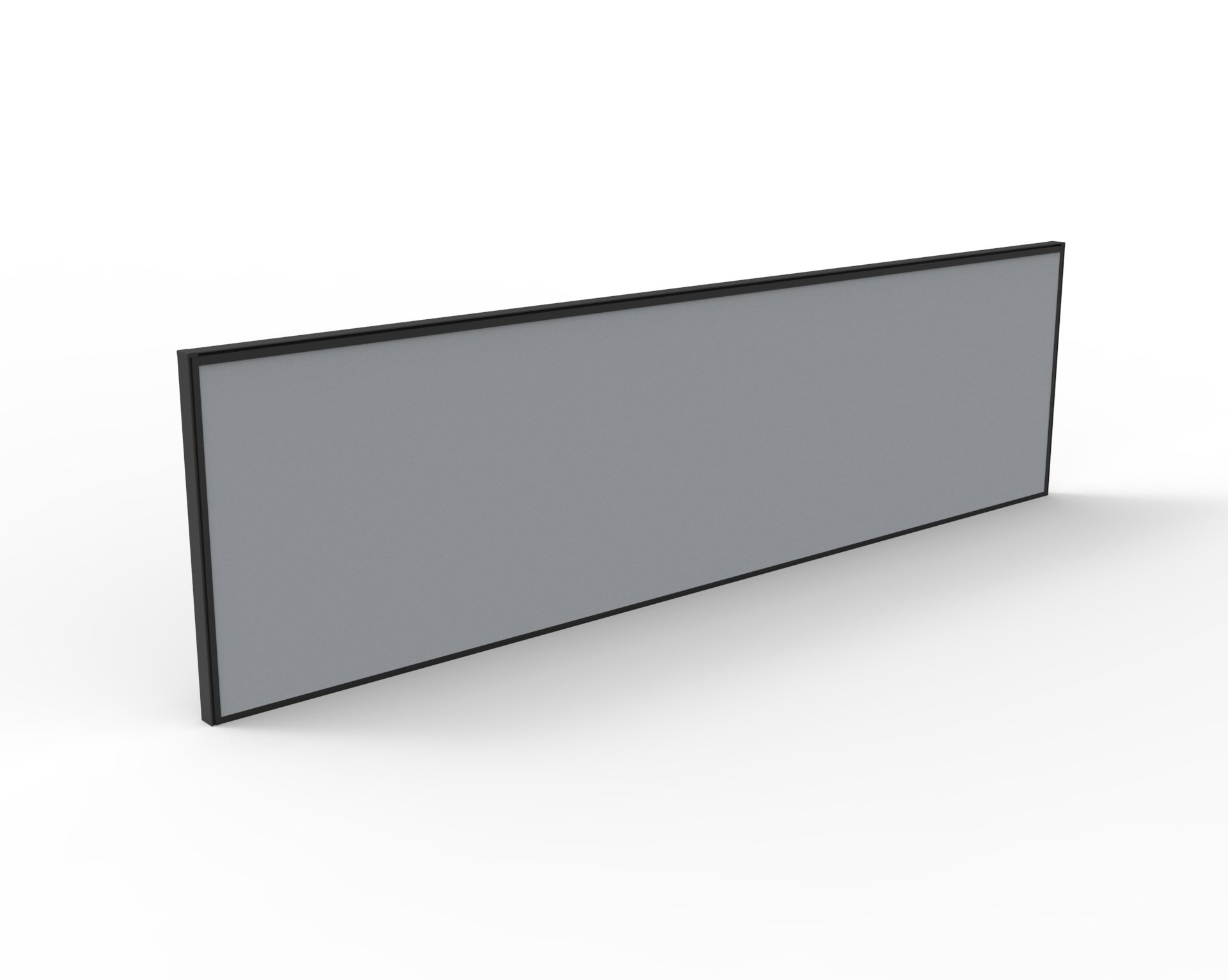 Rapidline SHUSH30 Desk Screen | 1800W × 495H × 30T mm | Grey Fabric, Black Powder Coat Frame