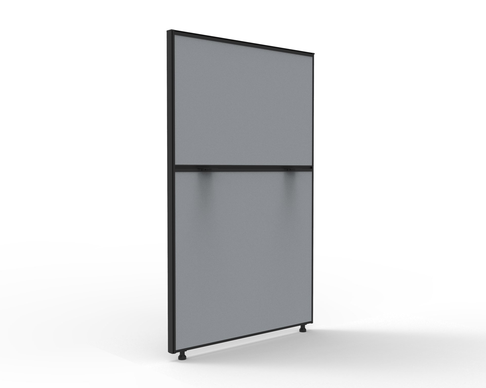 Rapidline Shush30 Desk Screen | 750W x 1200H x 30T mm | Grey Fabric, Black Powder Coat Frame