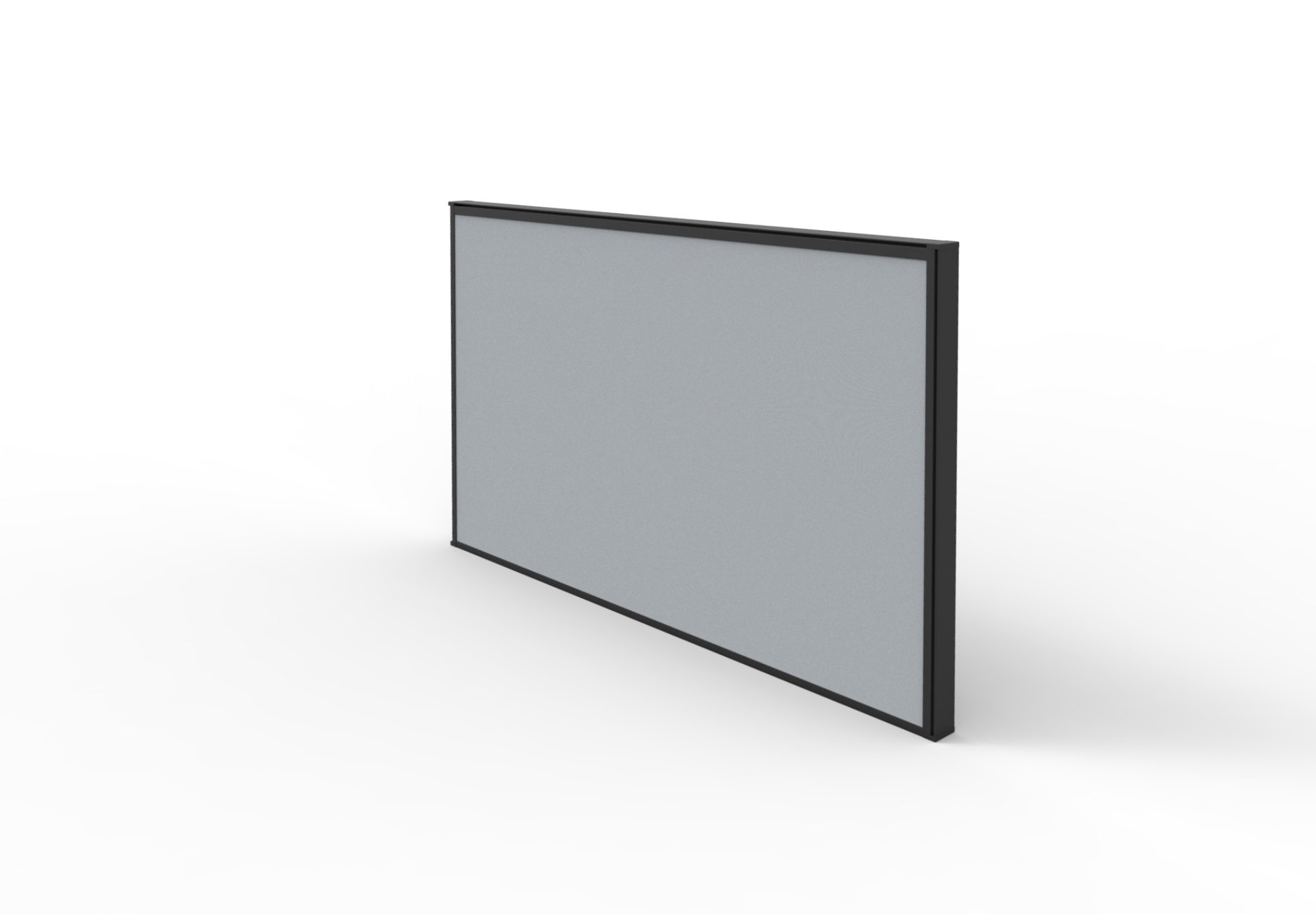 Rapidline SHUSH30 Desk Screen 750W x 495H x 30T – Grey Fabric, Black Powder-Coat Frame