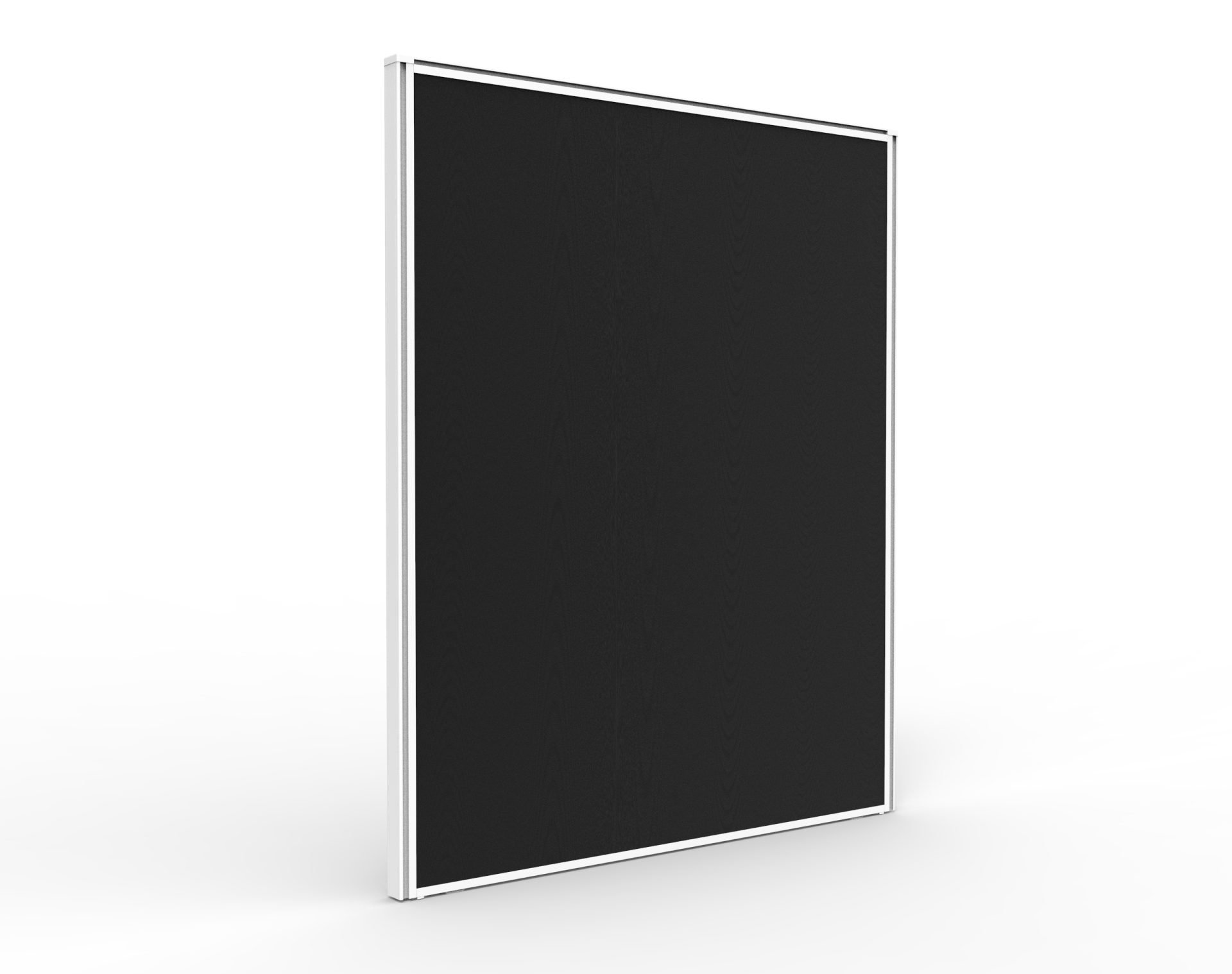 Rapidline SHUSH30 Desk Screen 750W x 900H x 30T – Black Fabric, White Powder-Coat Frame