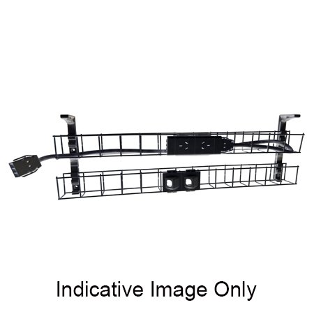 RAPIDLINE Cable Basket – Dual Tier, 2× GPO + 2× Data, 1250mm, Black (SWBK12502G2D BK)
