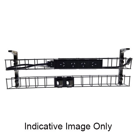 Rapidline Dual Tier Cable Basket | 4x GPO + 2x Data | 1250mm | Black