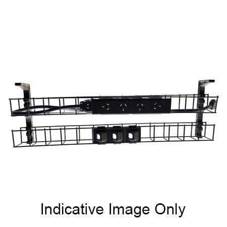 Rapidline Dual Tier Cable Basket | 4x GPO + 3x Data | 1250mm | Black