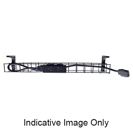RAPIDLINE Single Tier Cable Basket – 2 GPO, 1550mm, Black