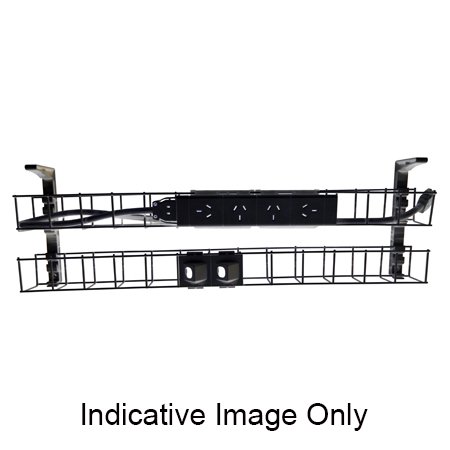 Rapidline Wiring Dual Tier Cable Basket – 4 GPO + 2 Data, 1550mm, Black