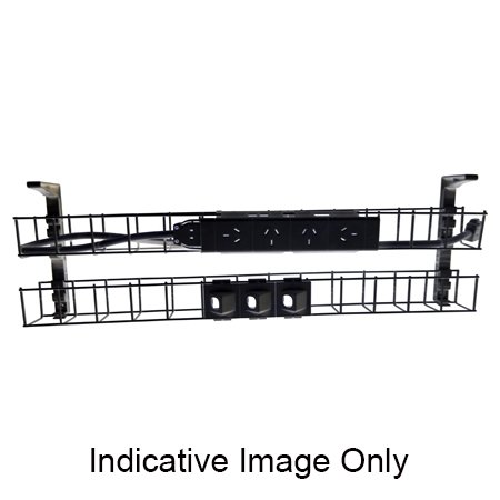 Rapidline Wiring Dual Tier Cable Basket – 4 GPO + 3 Data, 1550mm, Black