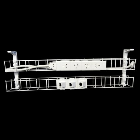 Rapidline Dual Tier Cable Basket | 4 GPO + 3 Data | 1550mm | White