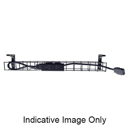 Rapidline Single Tier Cable Basket | 2× GPO | 950mm Black