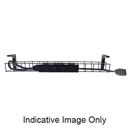 Rapidline Single Tier Cable Basket – Black | 950mm | 4× GPO | Under-Desk Power Management