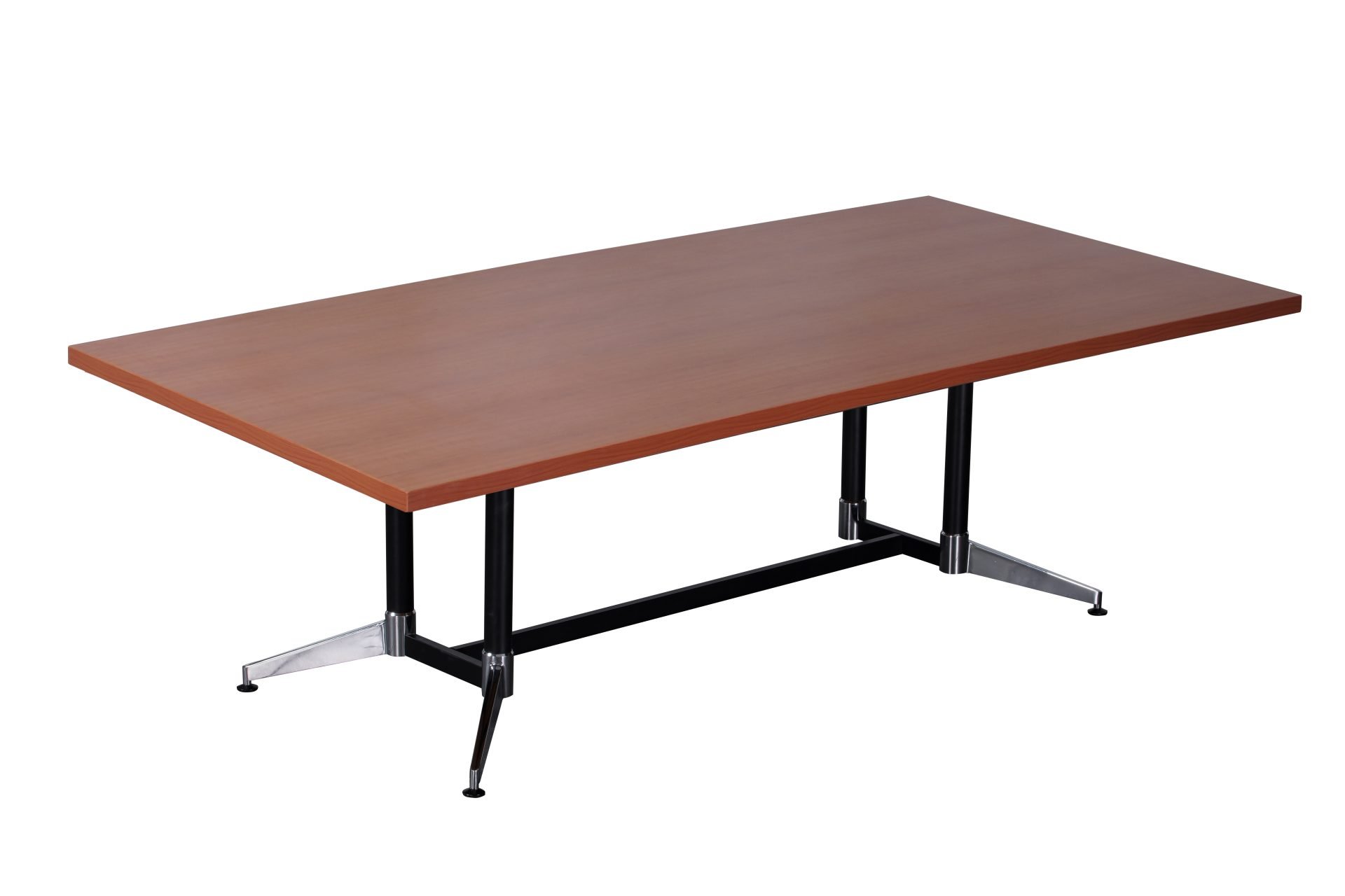 Rapidline Typhoon Meeting Table 1800mm x 900mm | Cherry Top, Black Powdercoated Frame