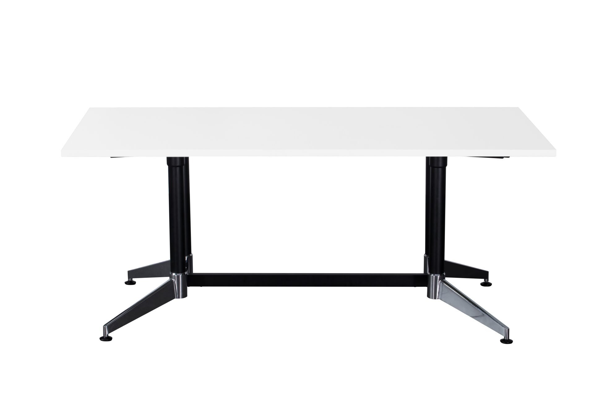 Rapidline Typhoon Meeting Table – 1800 x 900mm, Natural White Top, Black Powdercoated Frame