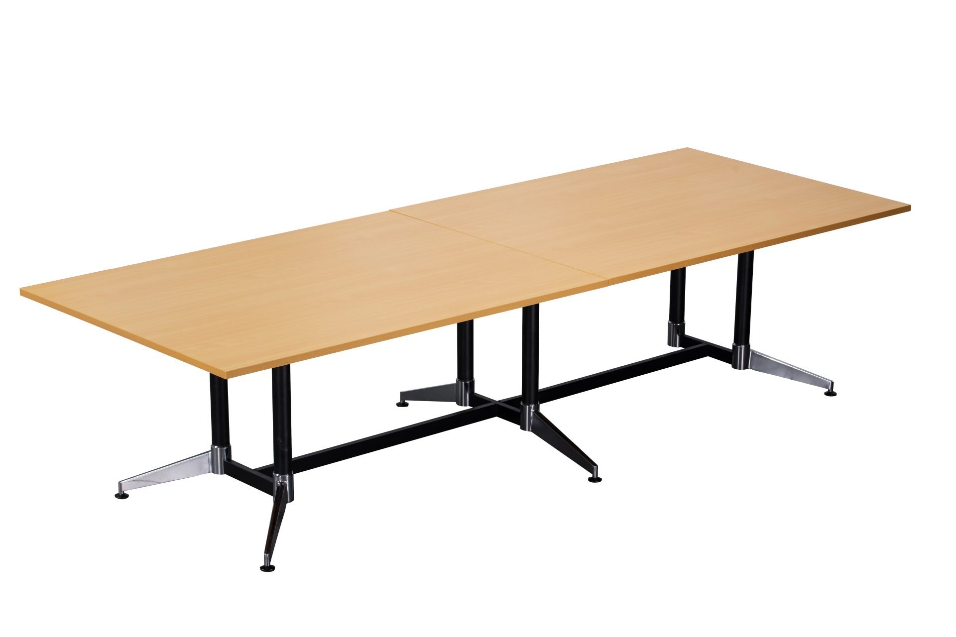 Rapidline Typhoon Meeting Table – 3200mm x 1200mm, Beech Top, Black Powdercoated Frame