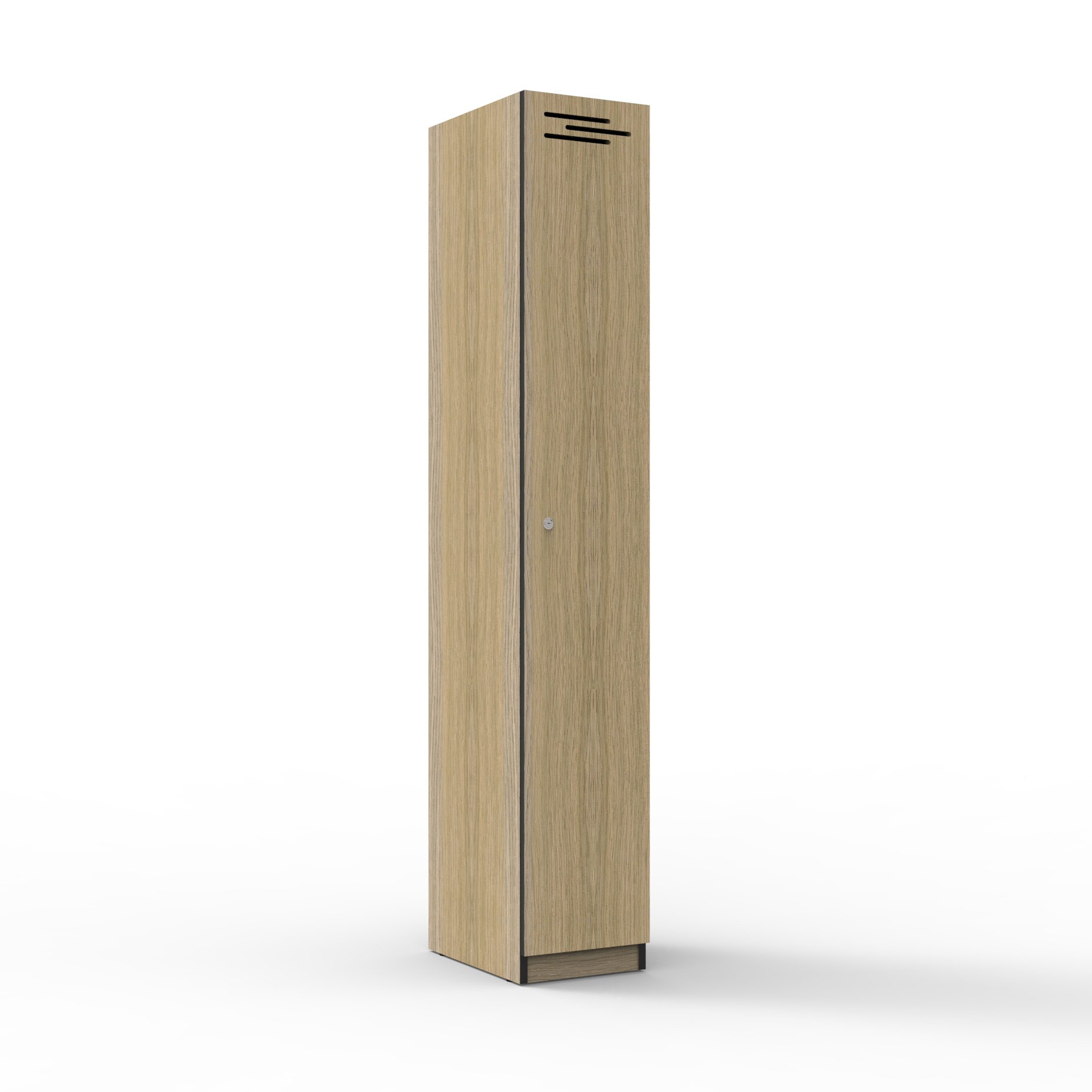 1-Door Melamine Locker – Natural Oak or White with Black Edging | Rapidline