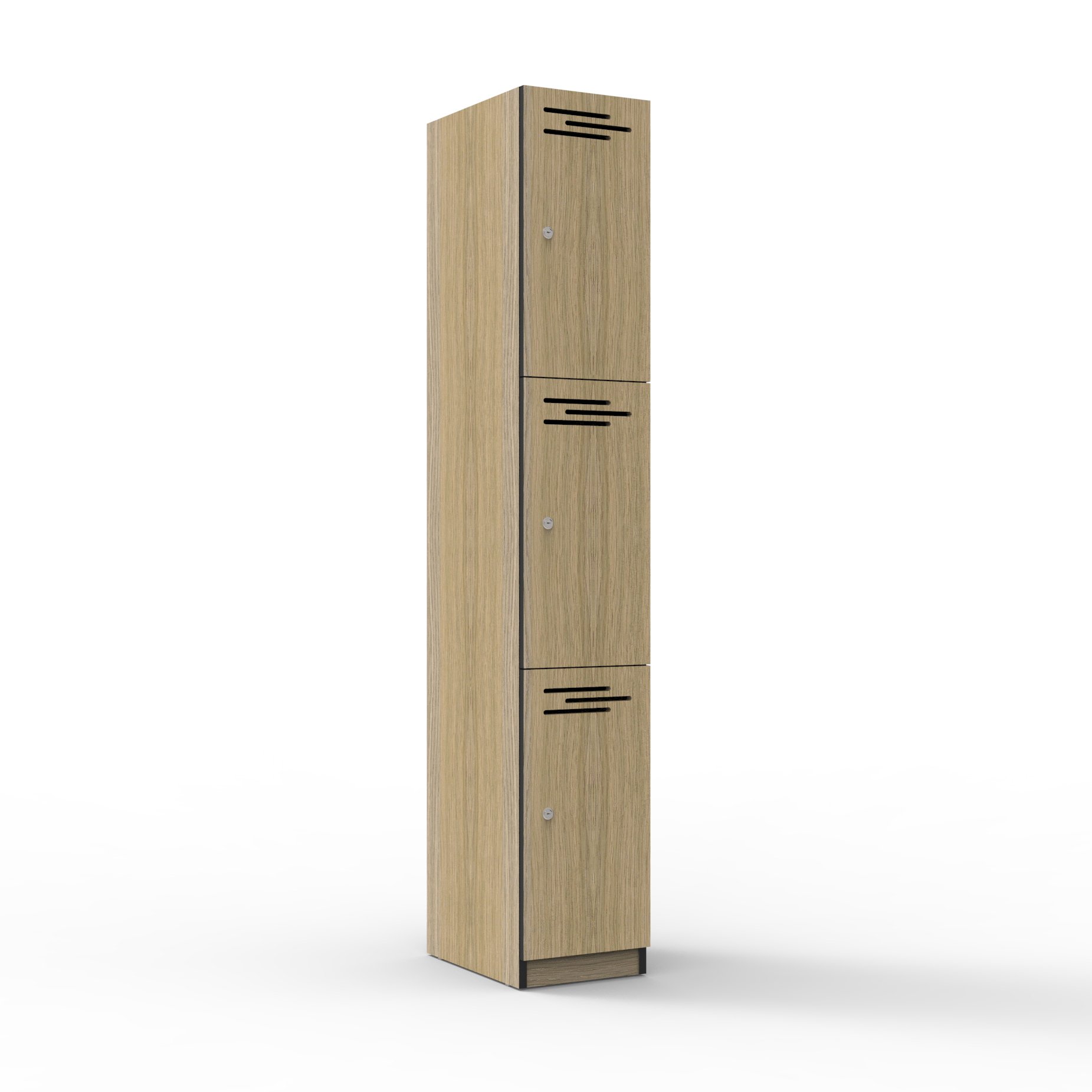 Rapidline 3 Door Melamine Locker – Natural Oak with Black Edging