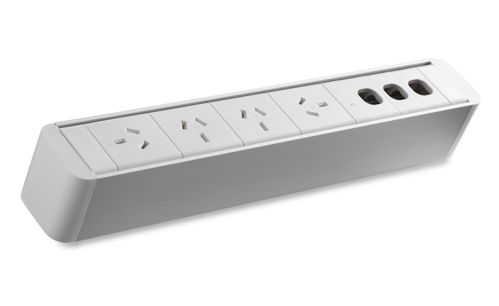 CMS Zeus Power Rail – White | 4 GPO + 3 Data Ports | Rapidline