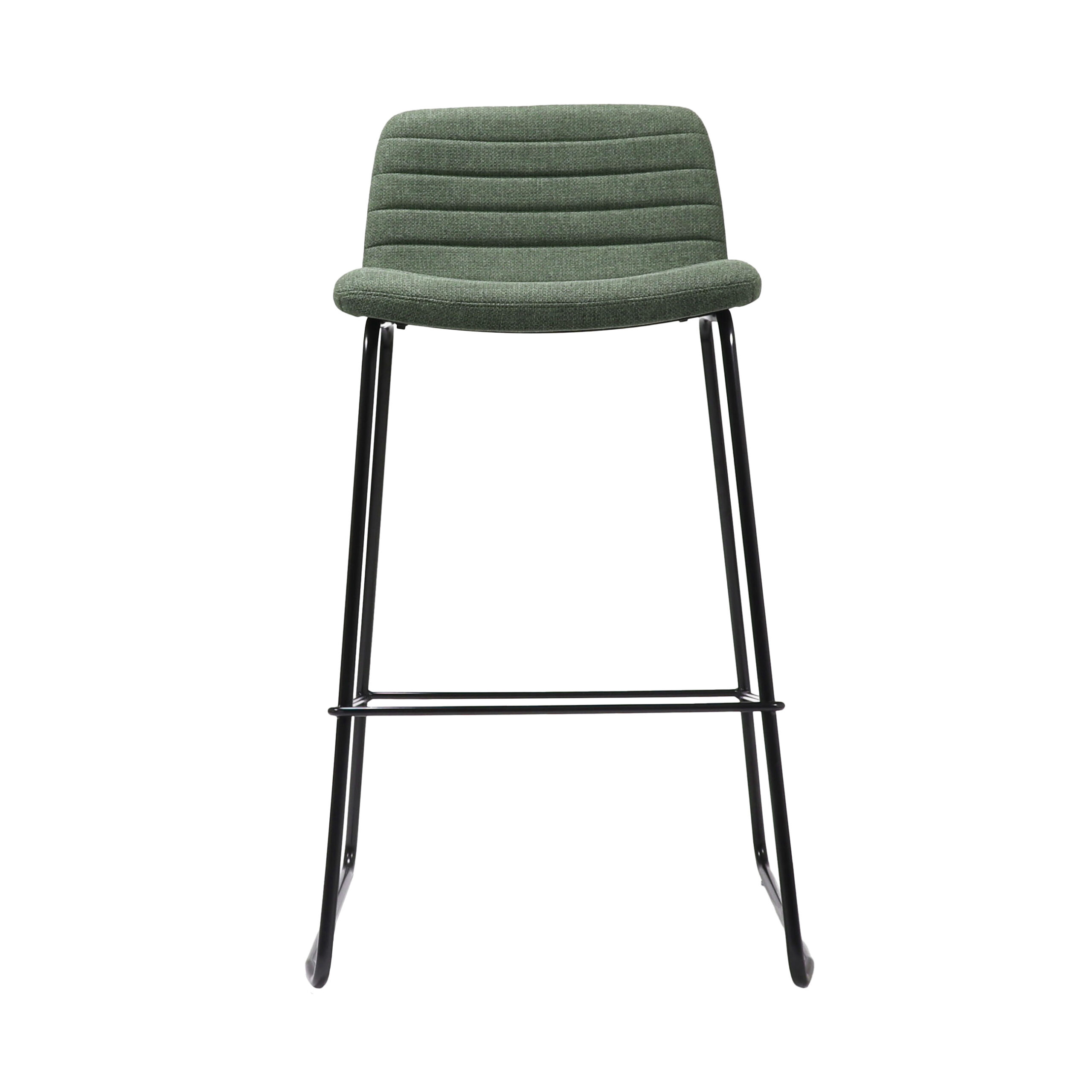 Rapidline Pixel Counter Stool 630H – Olive Fabric, Black Polychrome Base