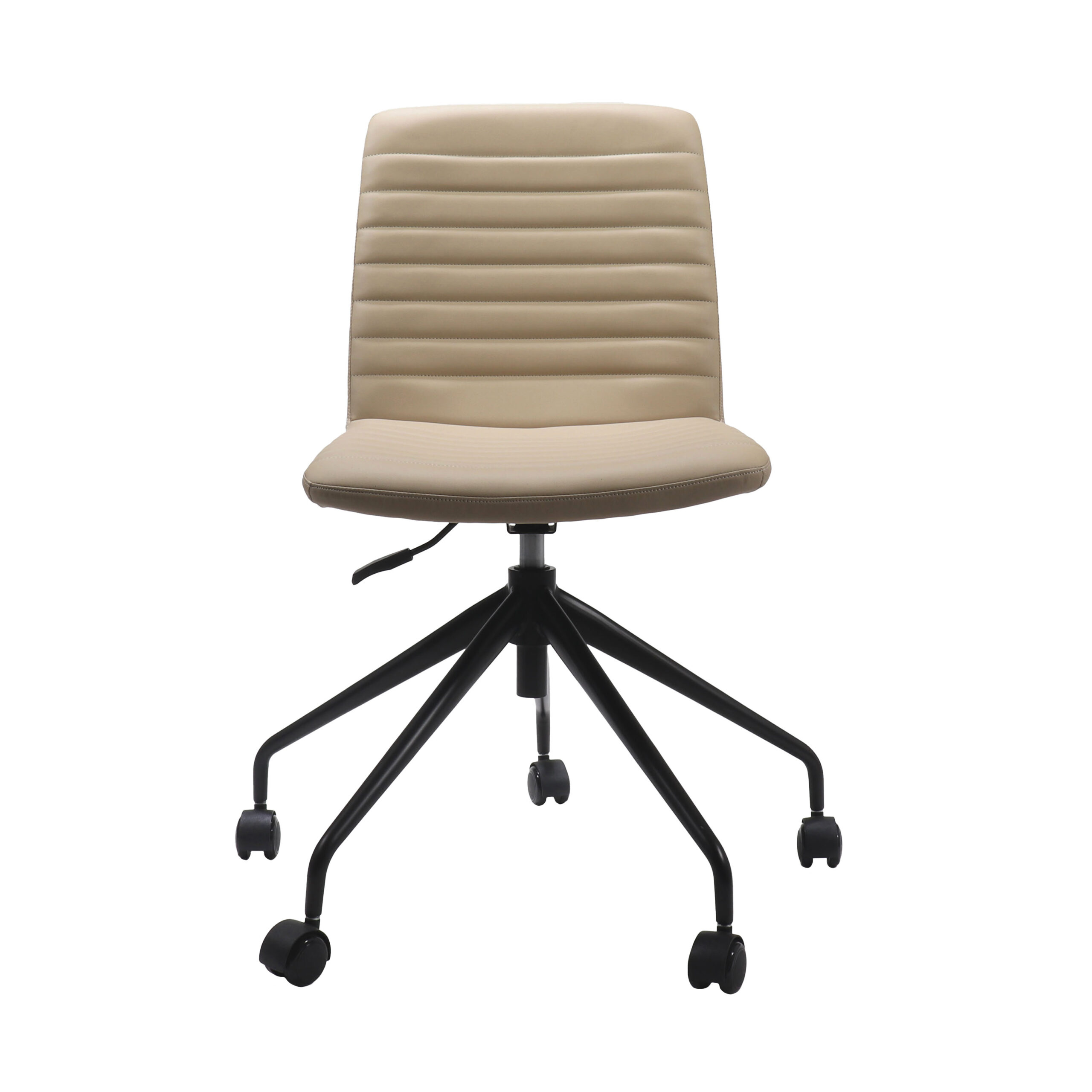 Rapidline Pixel Swivel Chair – 5-Star Base, Gas Strut | Almond PU Seat, Black Base, No Arms | 5-Year Warranty