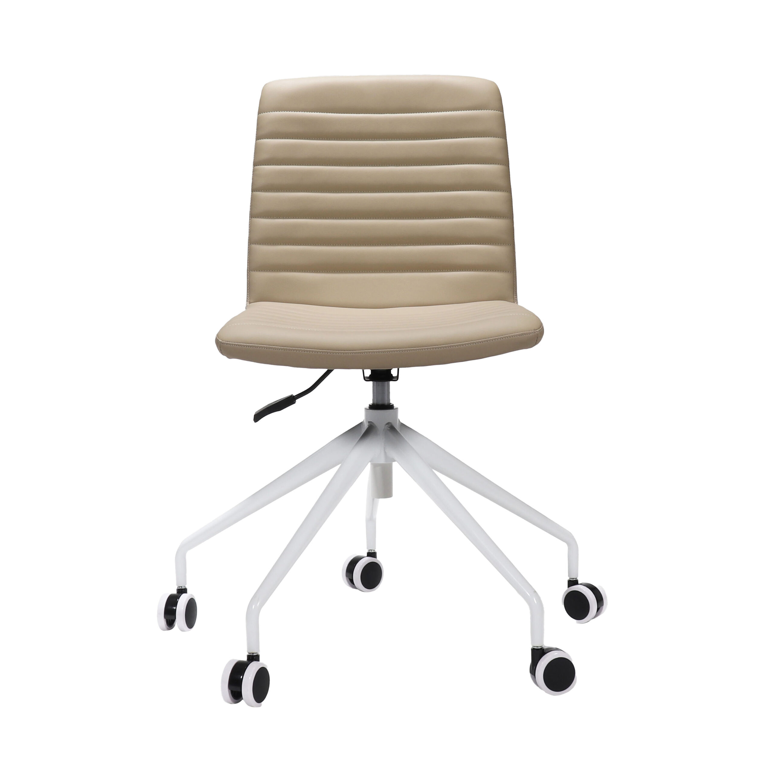 Rapidline Pixel Swivel Chair – Almond PU Seat, White Polycarbonate Base | No Arms