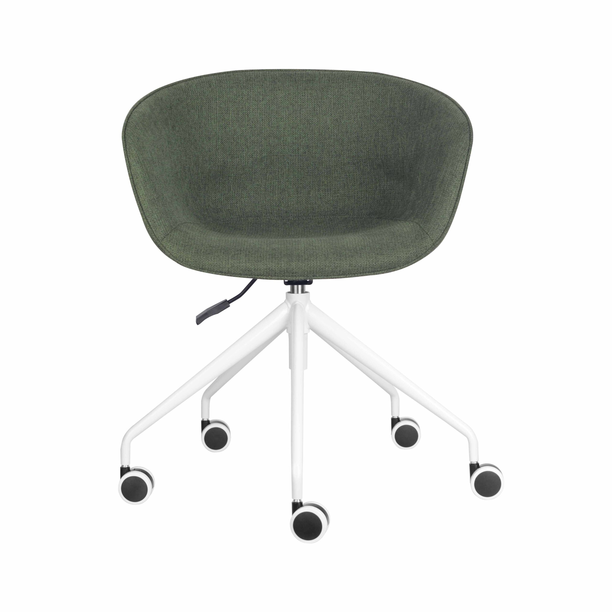 Rapidline Pixel Tub Chair – Olive Fabric Seat, White Base, 5-Star with Gas Lift