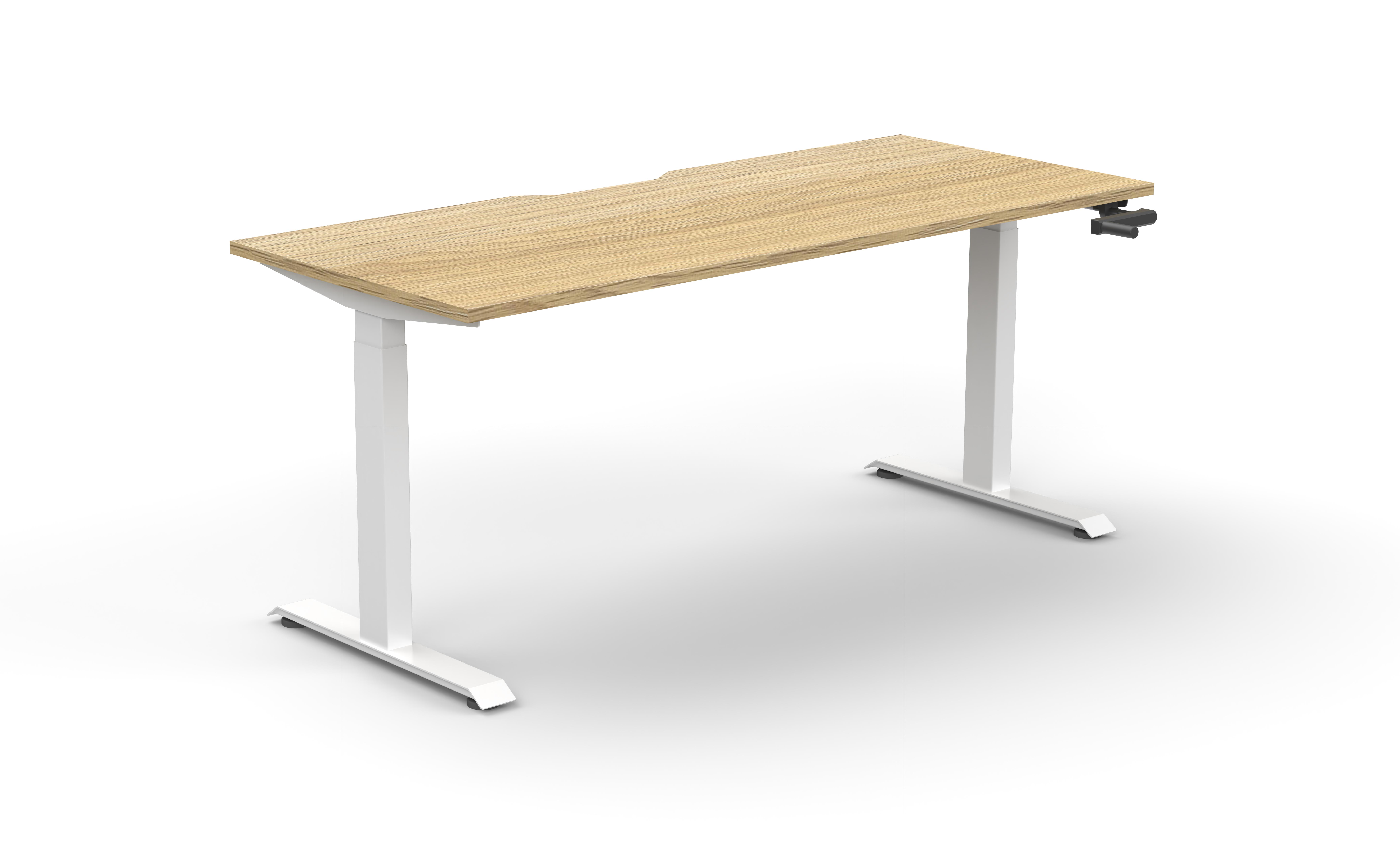 Rapidline Boost Crank Single Sided Workstation – 1500 x 750mm | Natural Oak Top, White Satin Frame