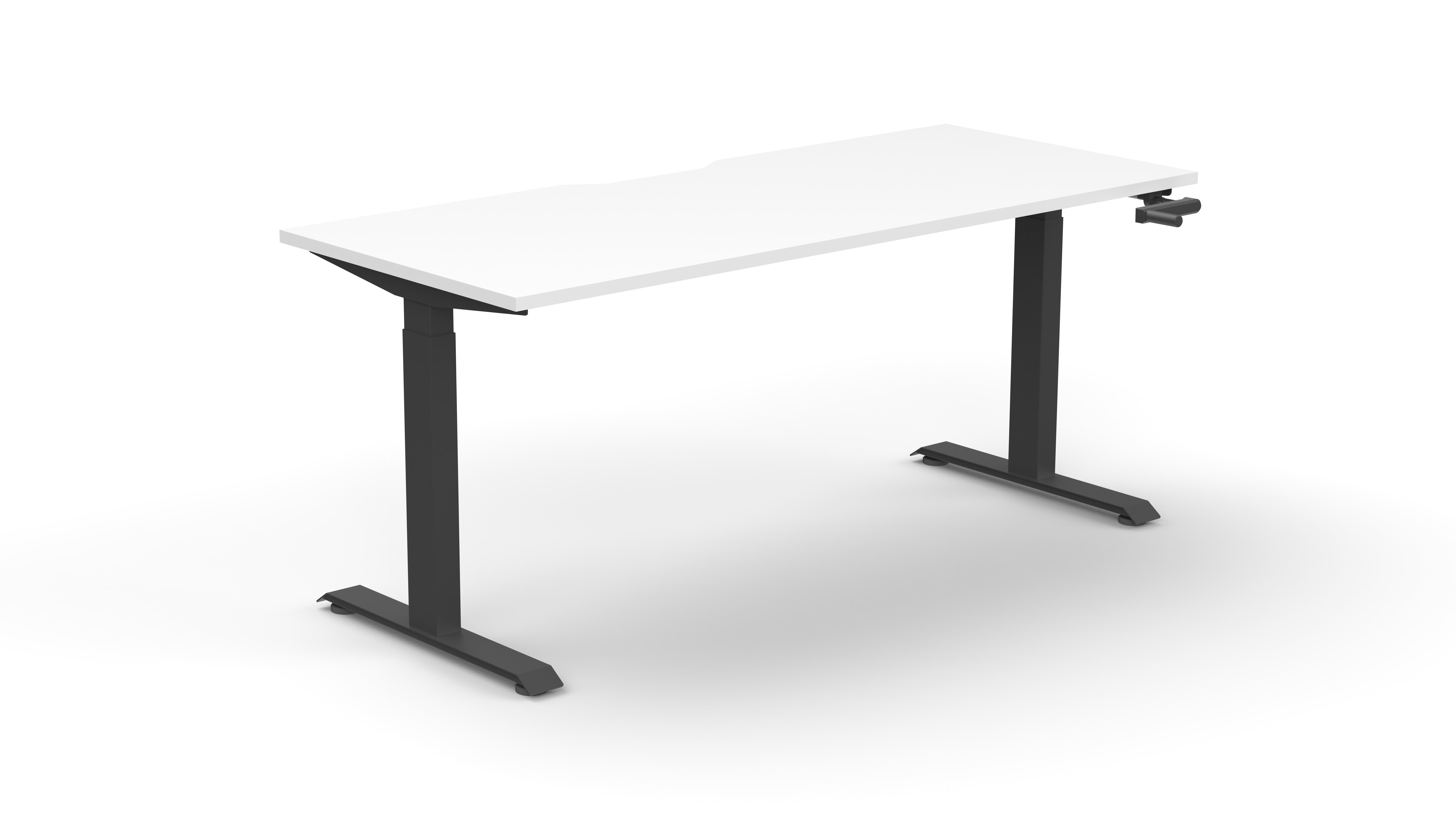 Rapidline Boost Crank Single Sided Workstation – 1500 x 750mm | Natural White Top, Black Satin Frame