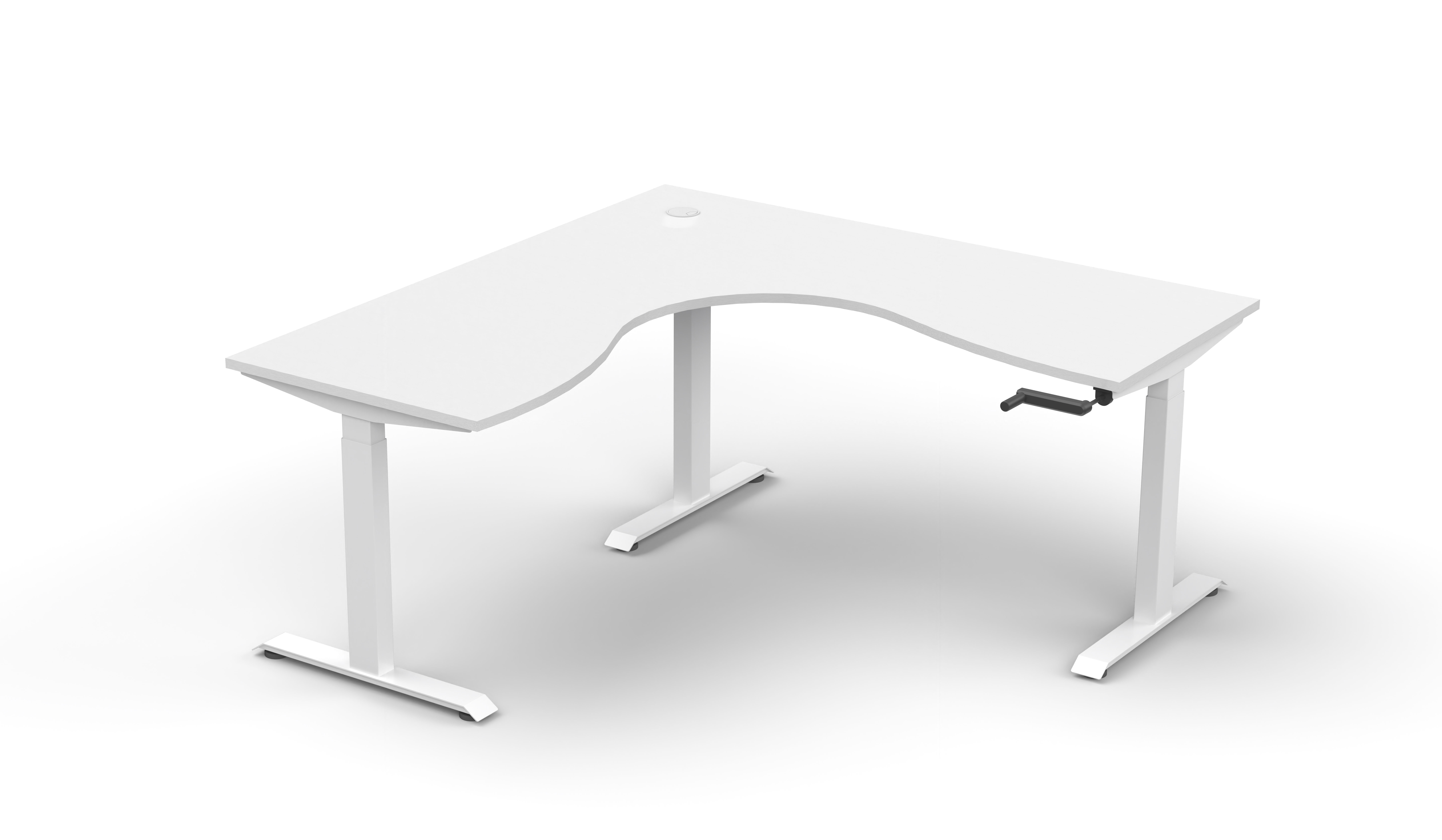 Rapidline Boost Crank Corner Workstation | 1800 x 1800 x 750mm | Natural White Top, White Satin Frame