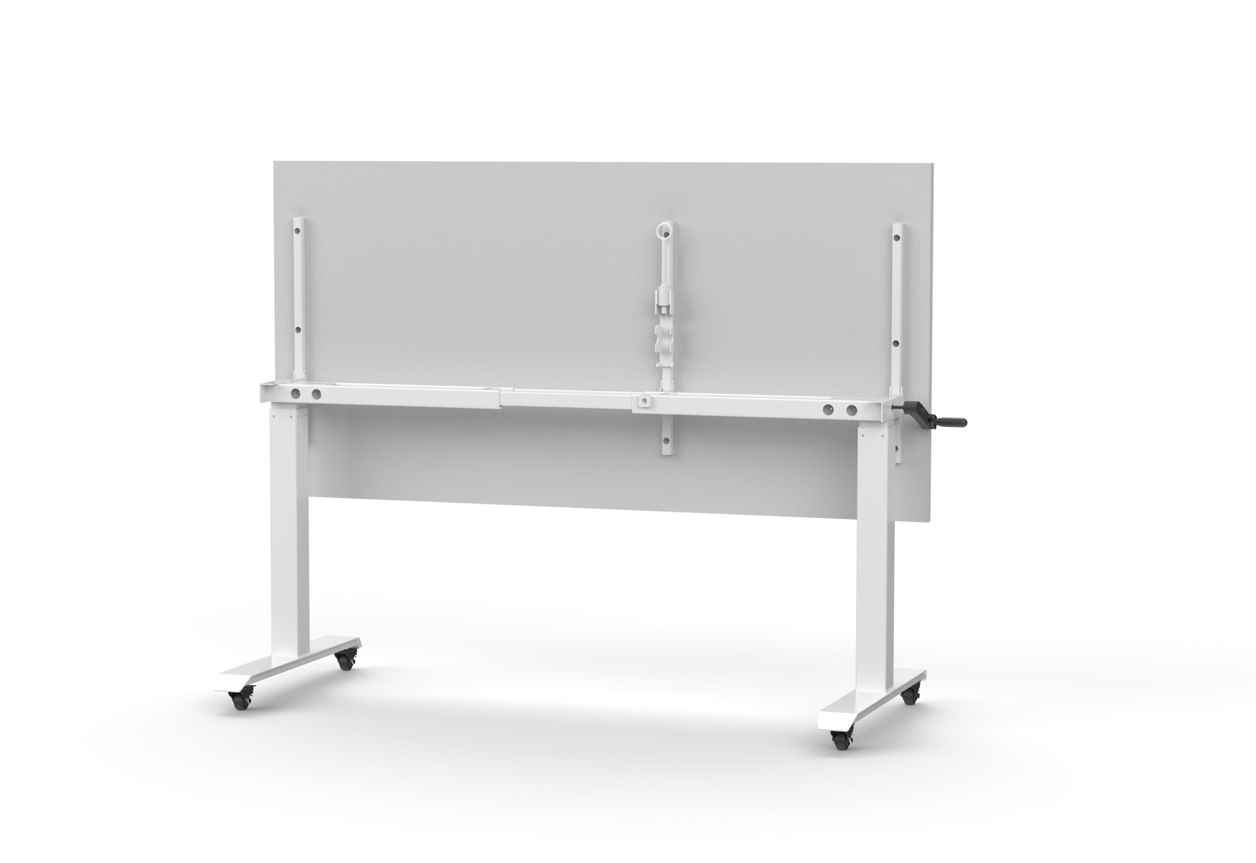 Rapidline Boost Crank Flip Top Table – 1800mm W x 750mm D | Natural White Top, White Base