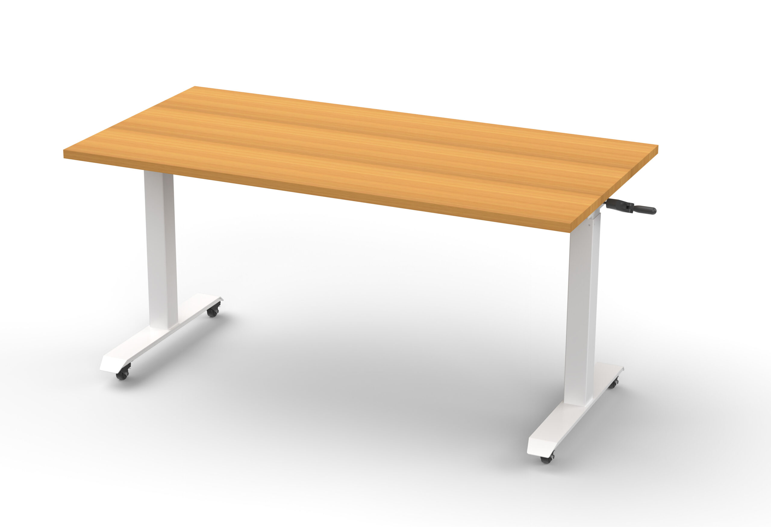 Rapidline Boost Crank Flip Top Table – 1800mm W x 900mm D | Beech Top, White Base