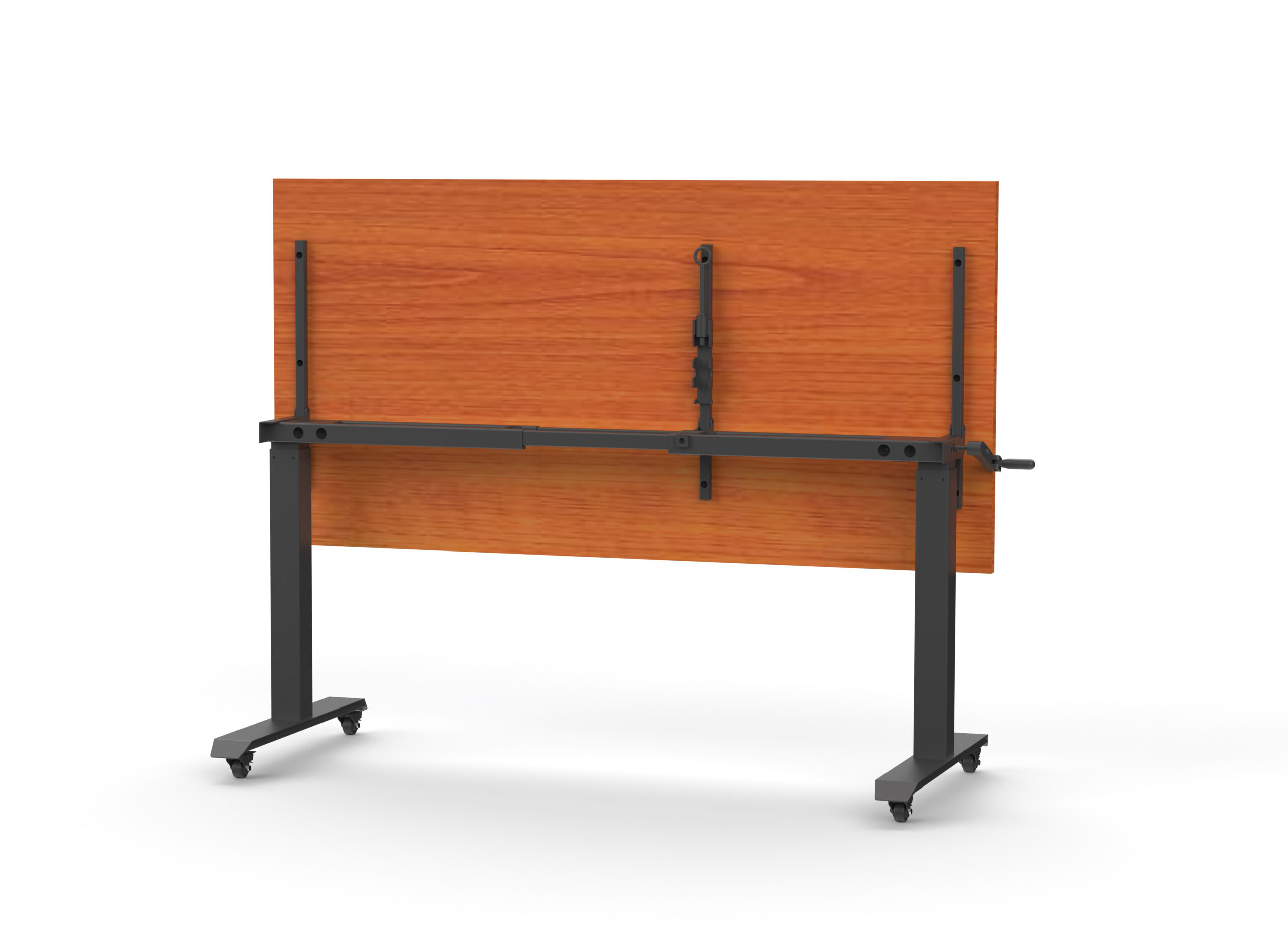 Rapidline Boost Crank Flip Top Table – 1800mm W x 900mm D | Cherry Top, Black Base