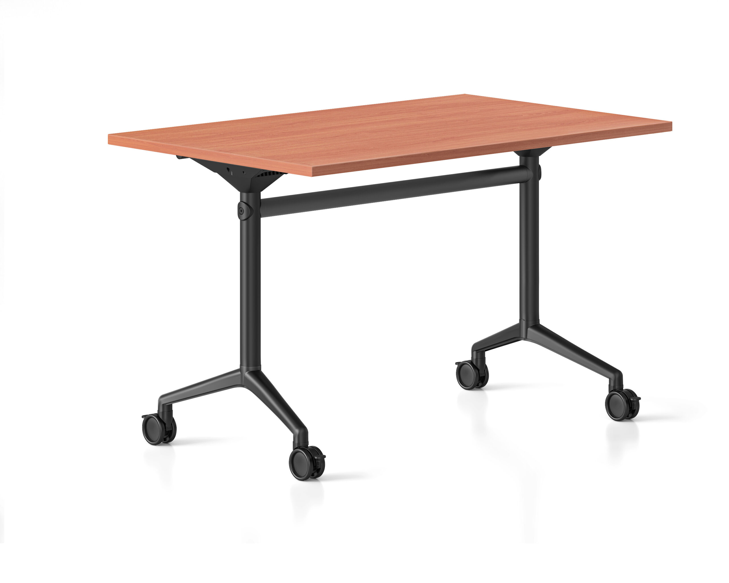 Rapidline Typhoon Flip Top Table – 1500mm W x 750mm D | Cherry Top, Black Powder-Coated Frame