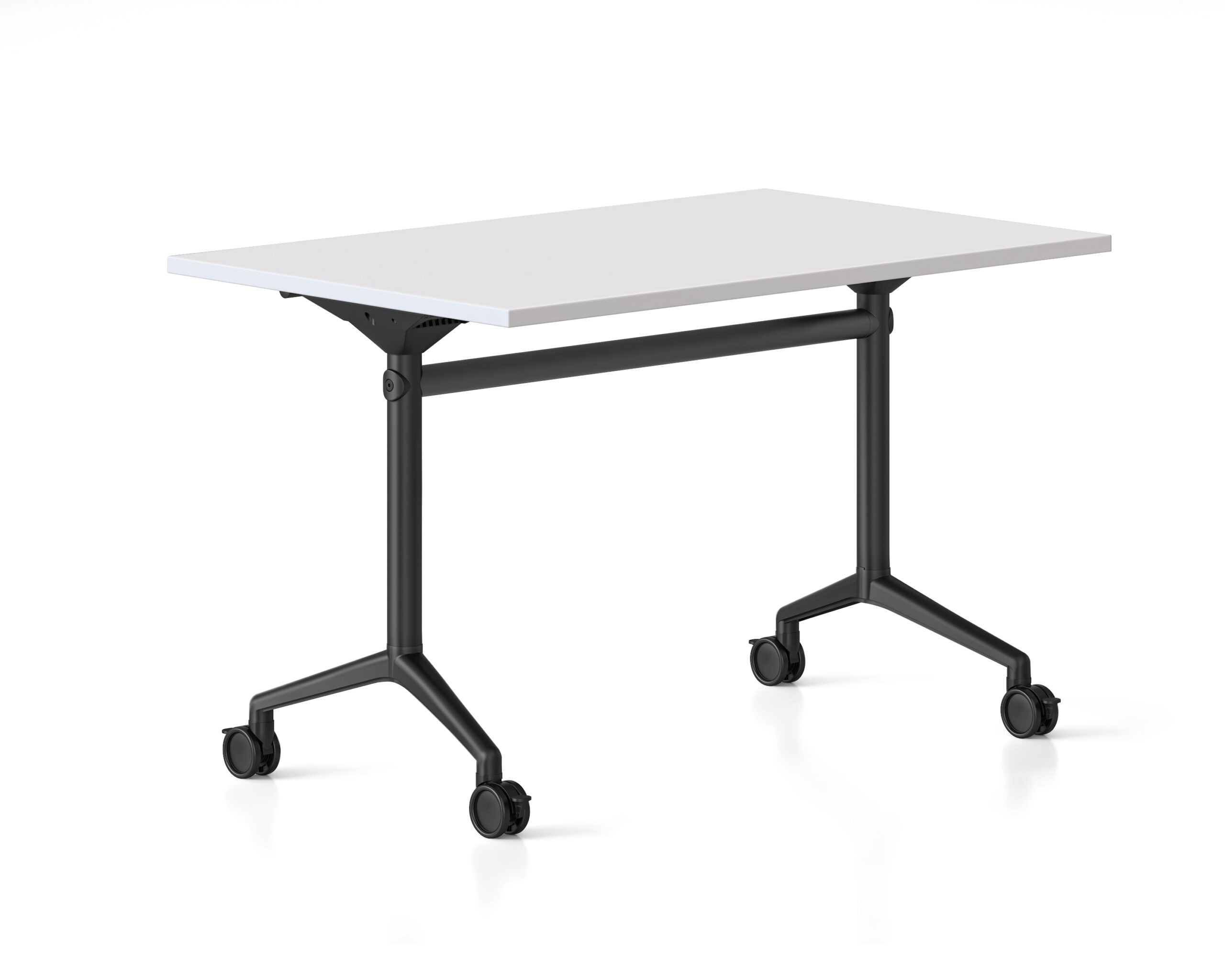 Rapidline Typhoon Flip Top Table – 1500mm x 750mm, Natural White Top, Black Frame