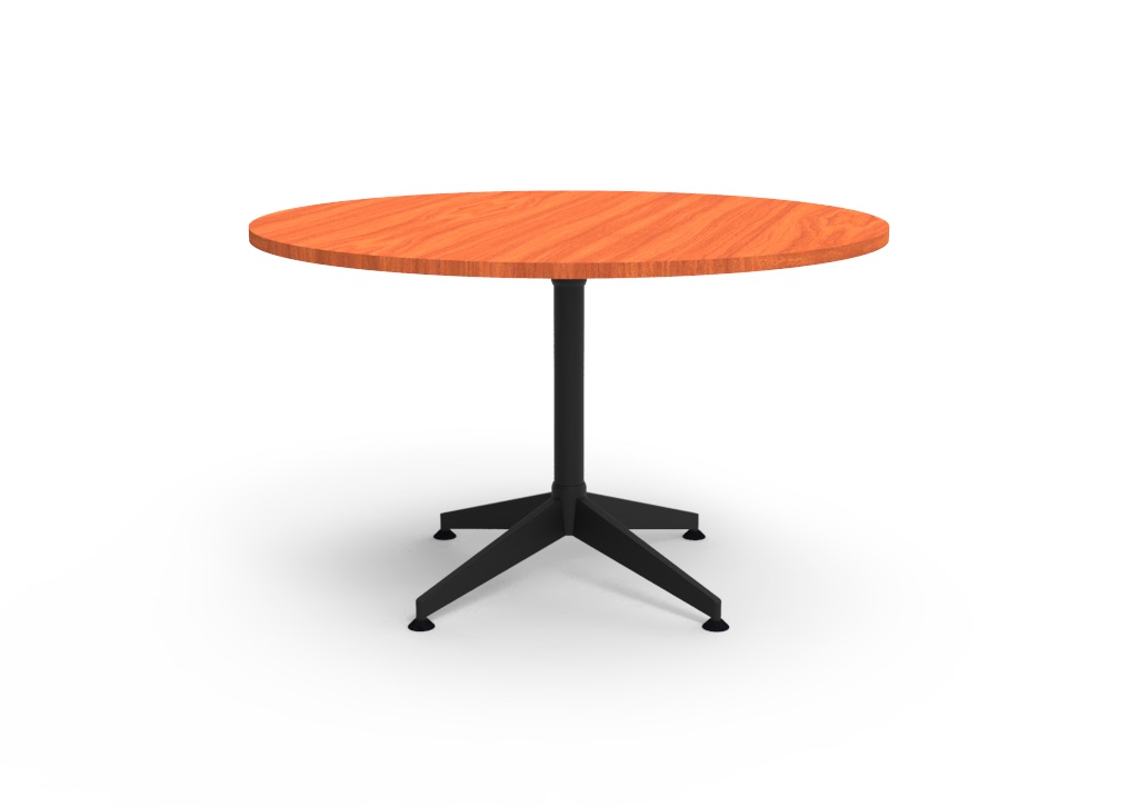 Rapidline Typhoon 4 Star Round Meeting Table – 1200mm Dia, Cherry Top, Polished Aluminium Base