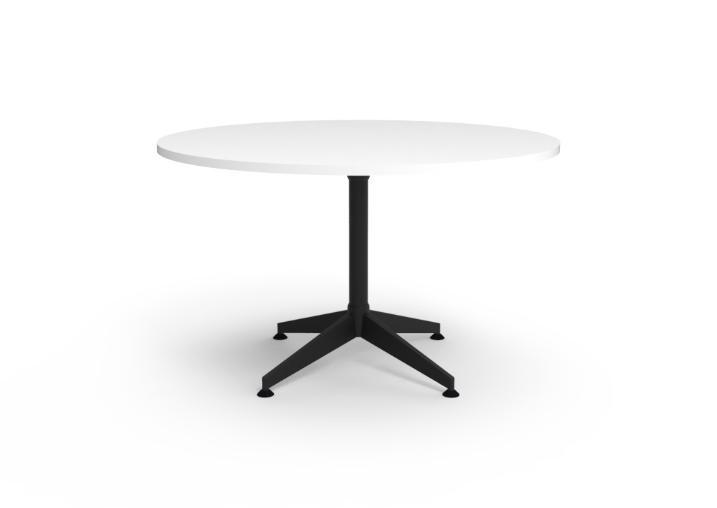 Rapidline Typhoon 4 Star Round Meeting Table – 1200mm Dia, Natural White Top, Polished Aluminium Base