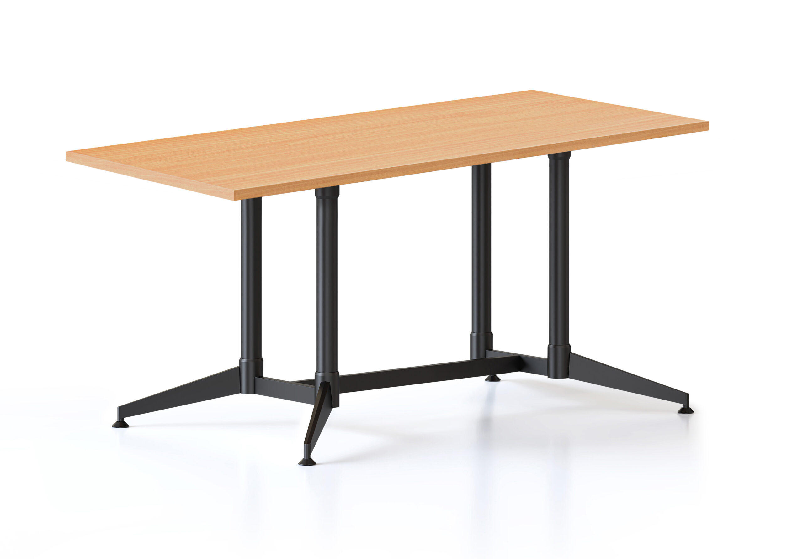Rapidline Typhoon Meeting & Boardroom Table – 1500mm W × 750mm D | Beech Top, Black Powdercoated Frame