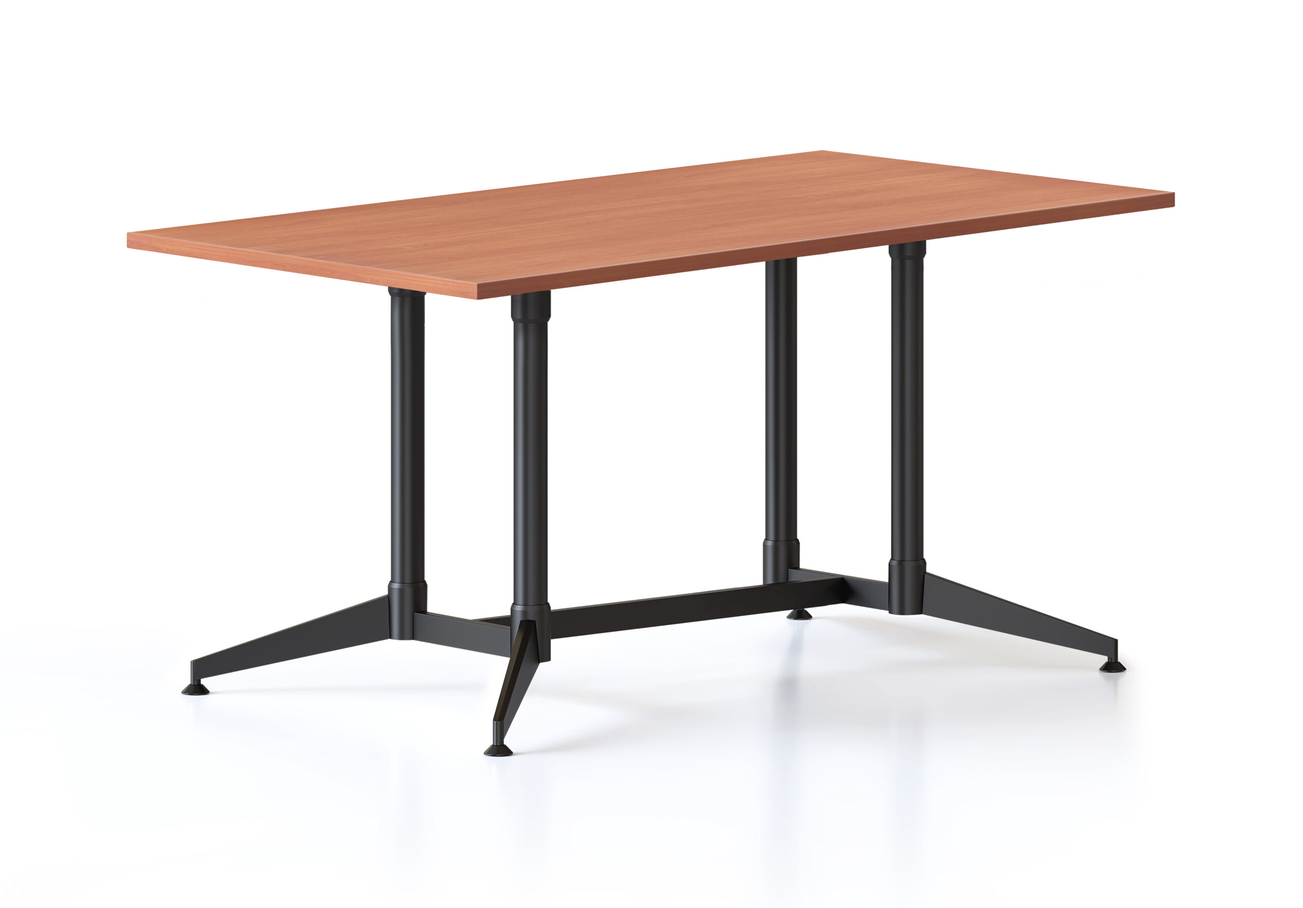 Rapidline Typhoon Meeting & Boardroom Table – 1500mm W × 750mm D | Cherry Top, Black Powdercoated Frame
