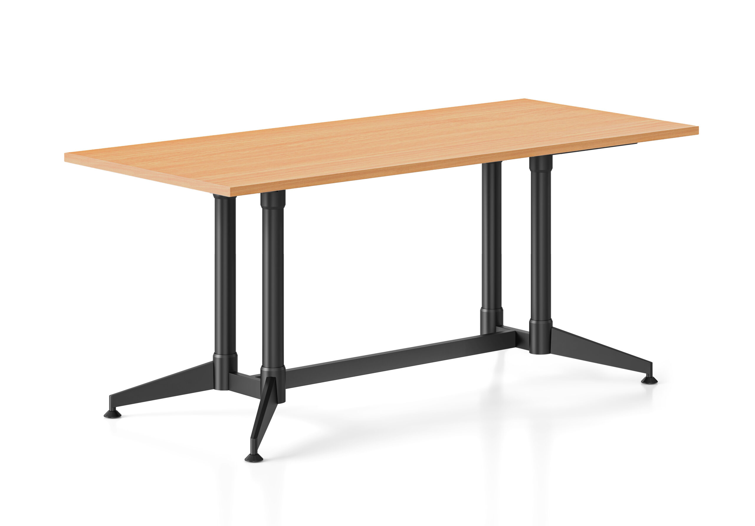 Rapidline Typhoon Meeting Table – 1800mm W x 750mm D, Beech Top, Black Powdercoated Frame