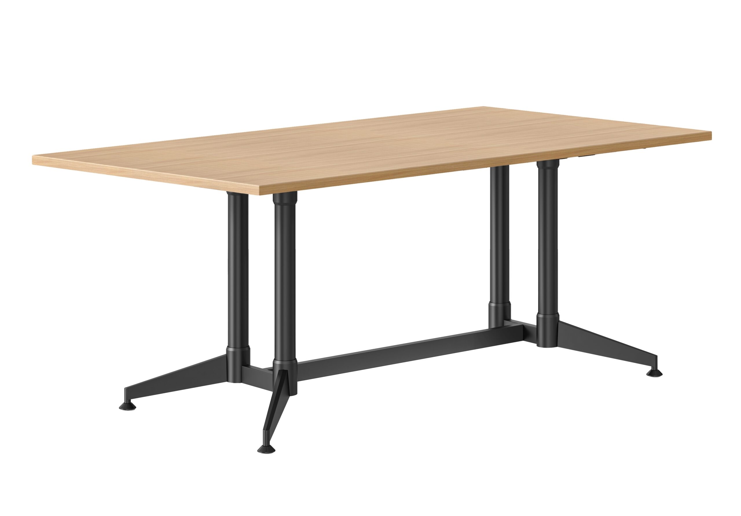 Rapidline Typhoon Meeting & Boardroom Table – Natural Oak Top, Black Frame, 1800 x 750mm