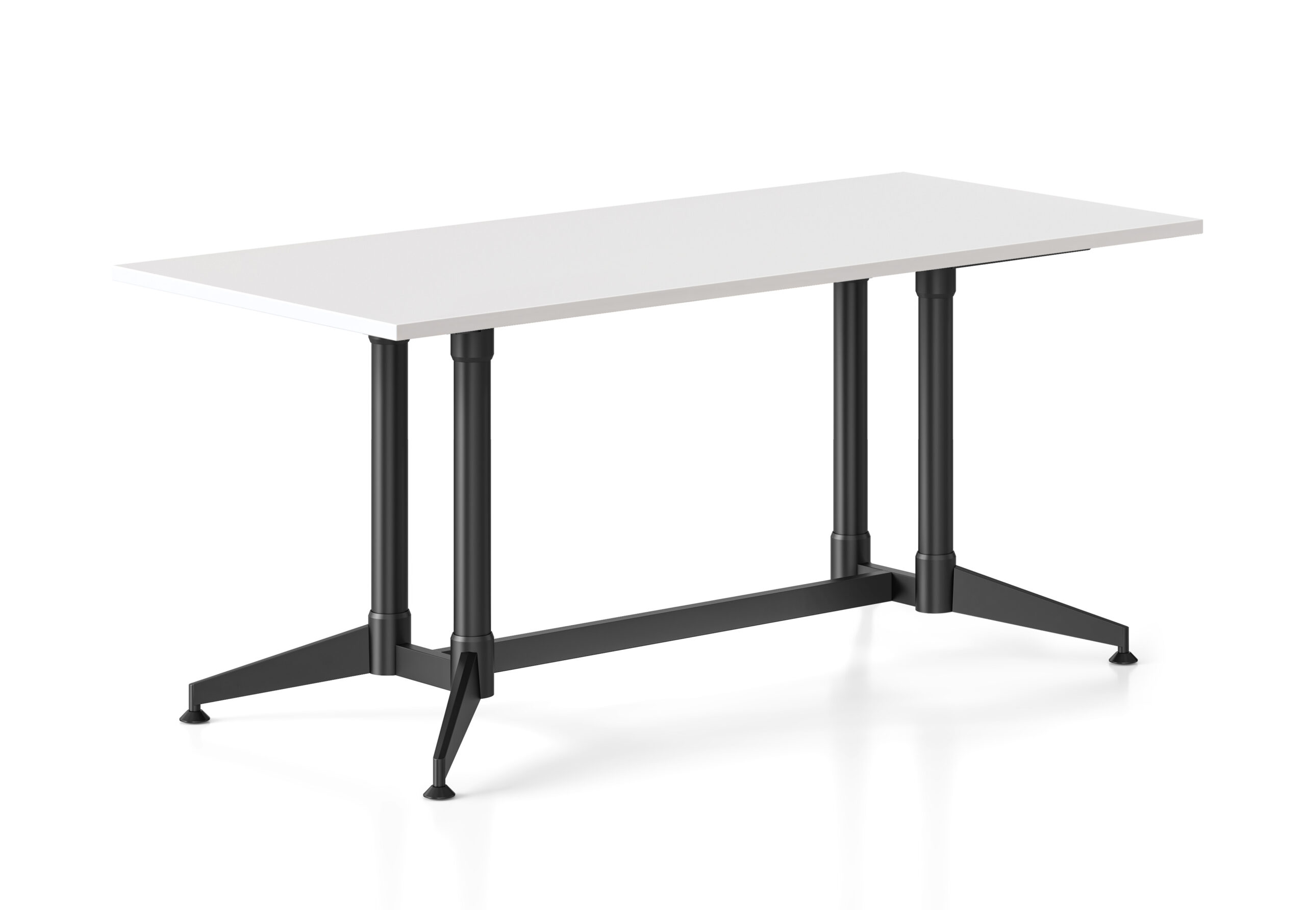 Rapidline Typhoon Meeting & Boardroom Table – Natural White Top, Black Frame, 1800 x 750mm