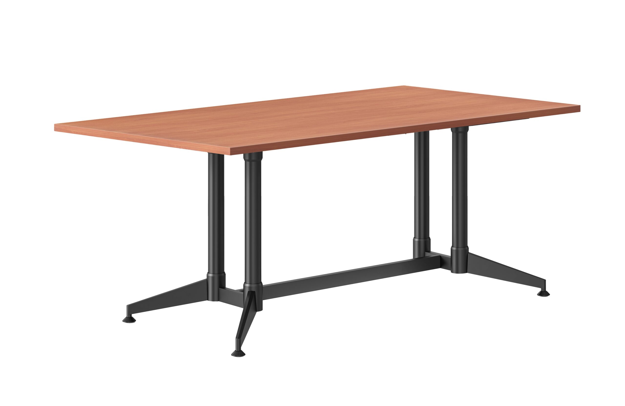 Rapidline Typhoon Meeting & Boardroom Table – Cherry Top, Black Frame, 1800 x 900mm