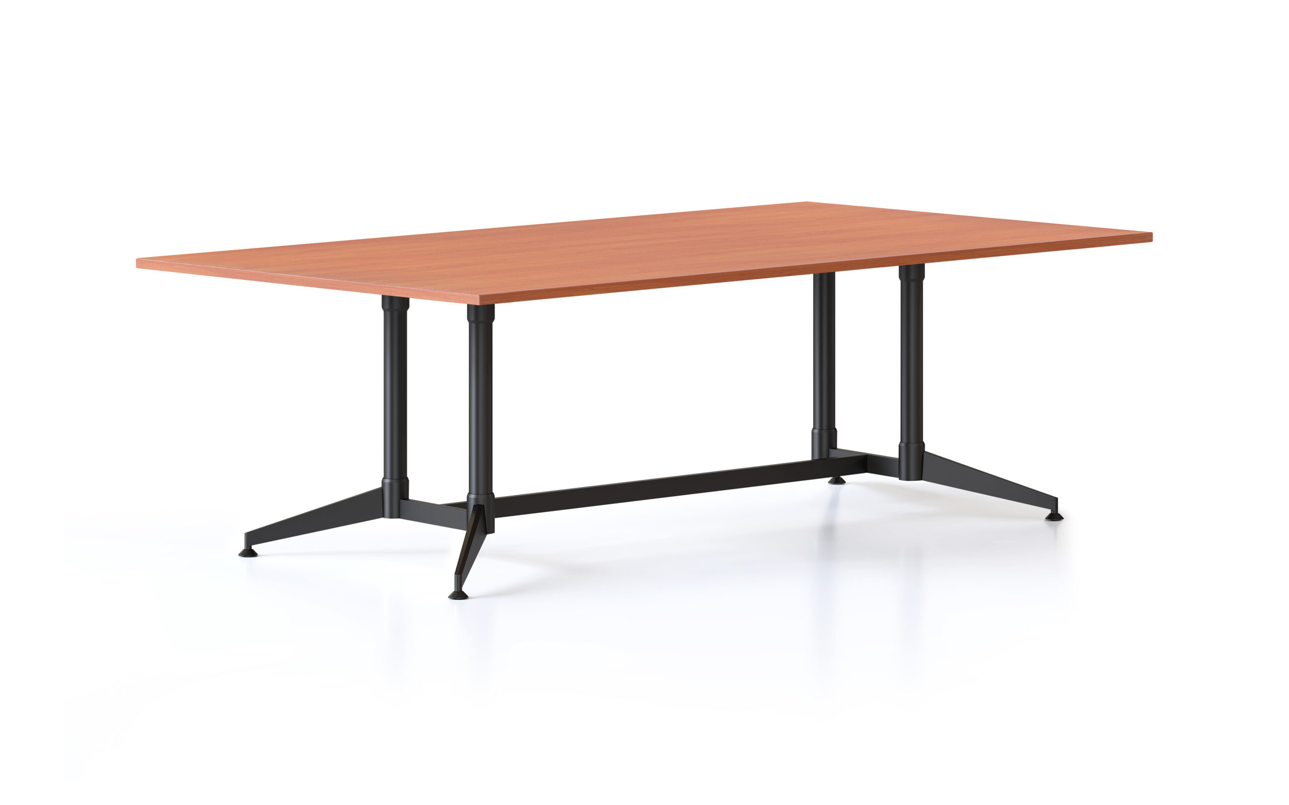 Rapidline Typhoon Meeting Table – Cherry Top, Black Frame, 2400mm W x 1200mm D