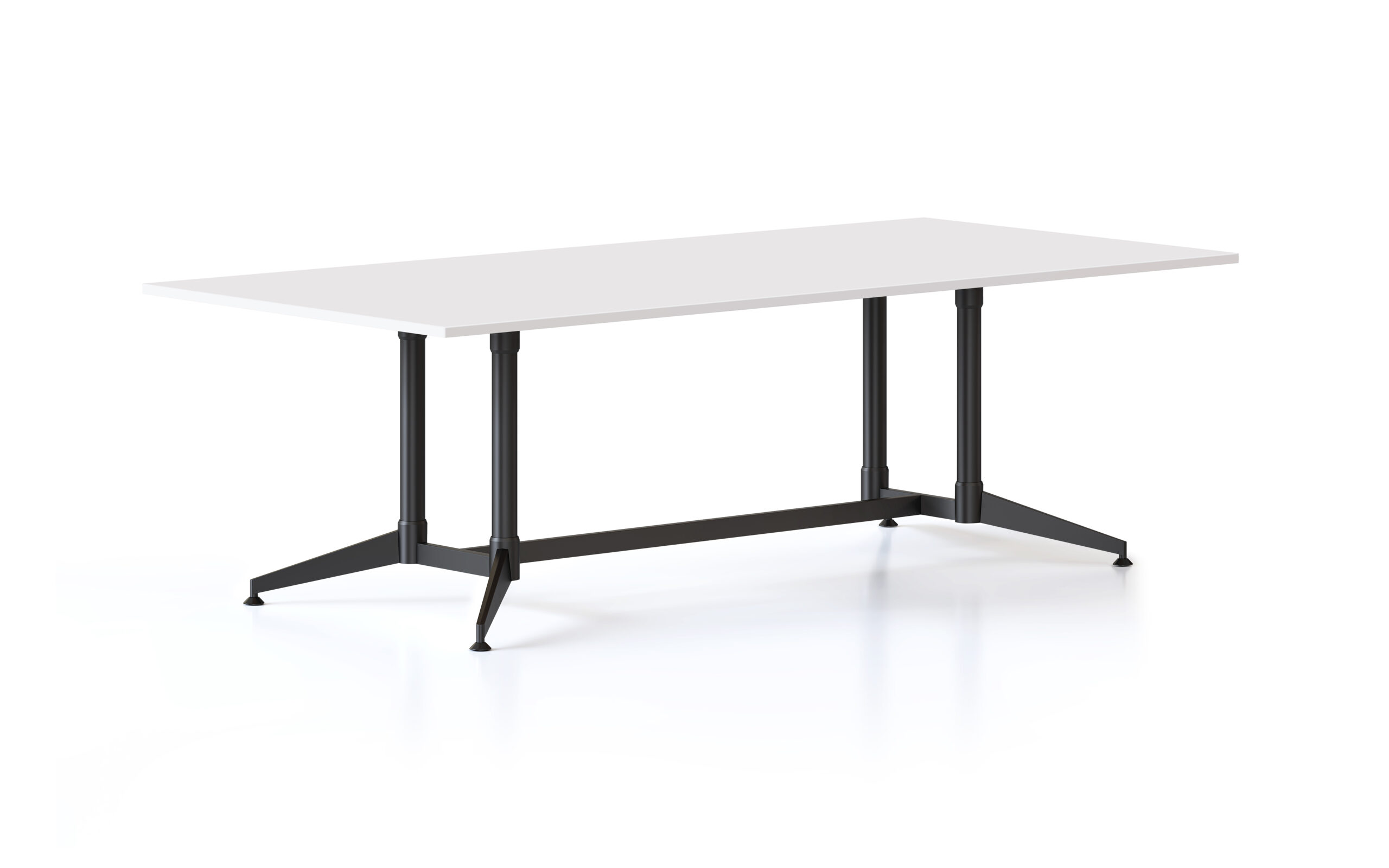 Rapidline Typhoon Meeting Table – 2400 x 1200mm – Natural White Top, Black Powdercoated Frame